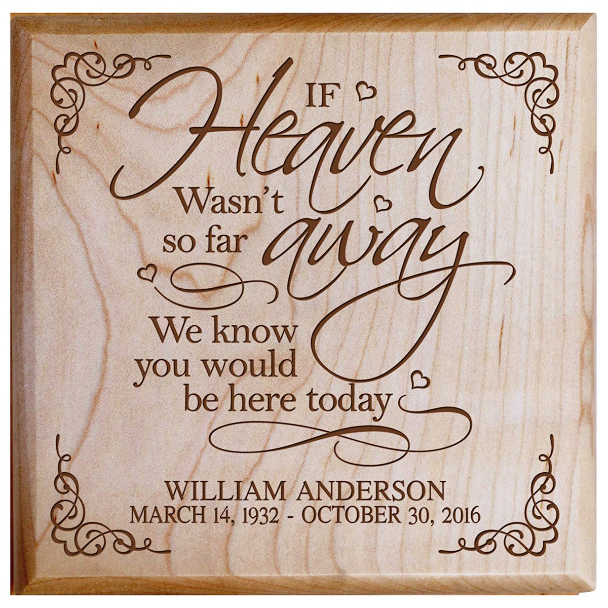 Custom Engraved Funeral Keepsake Urn Box For In Loving Memory