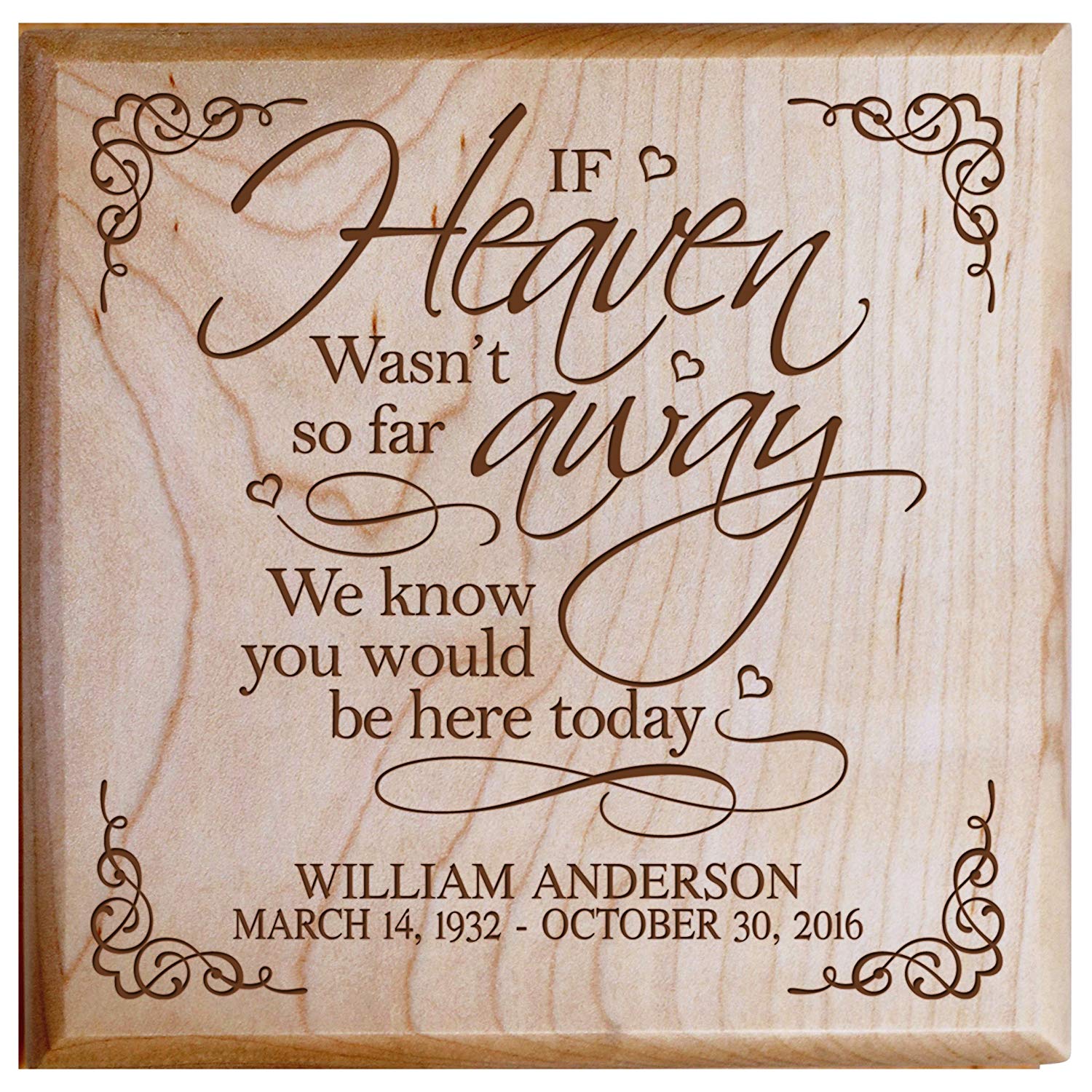 Custom Engraved Funeral Keepsake Urn Box For In Loving Memory