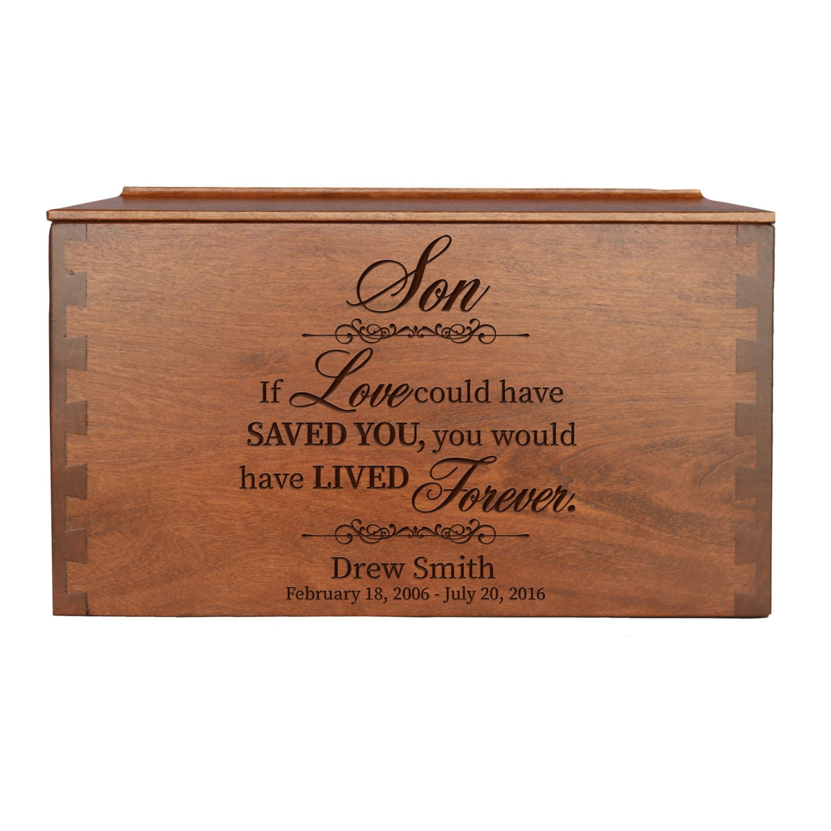 Personalized Handcrafted Wooden Dovetail Memorial Keepsake Urn