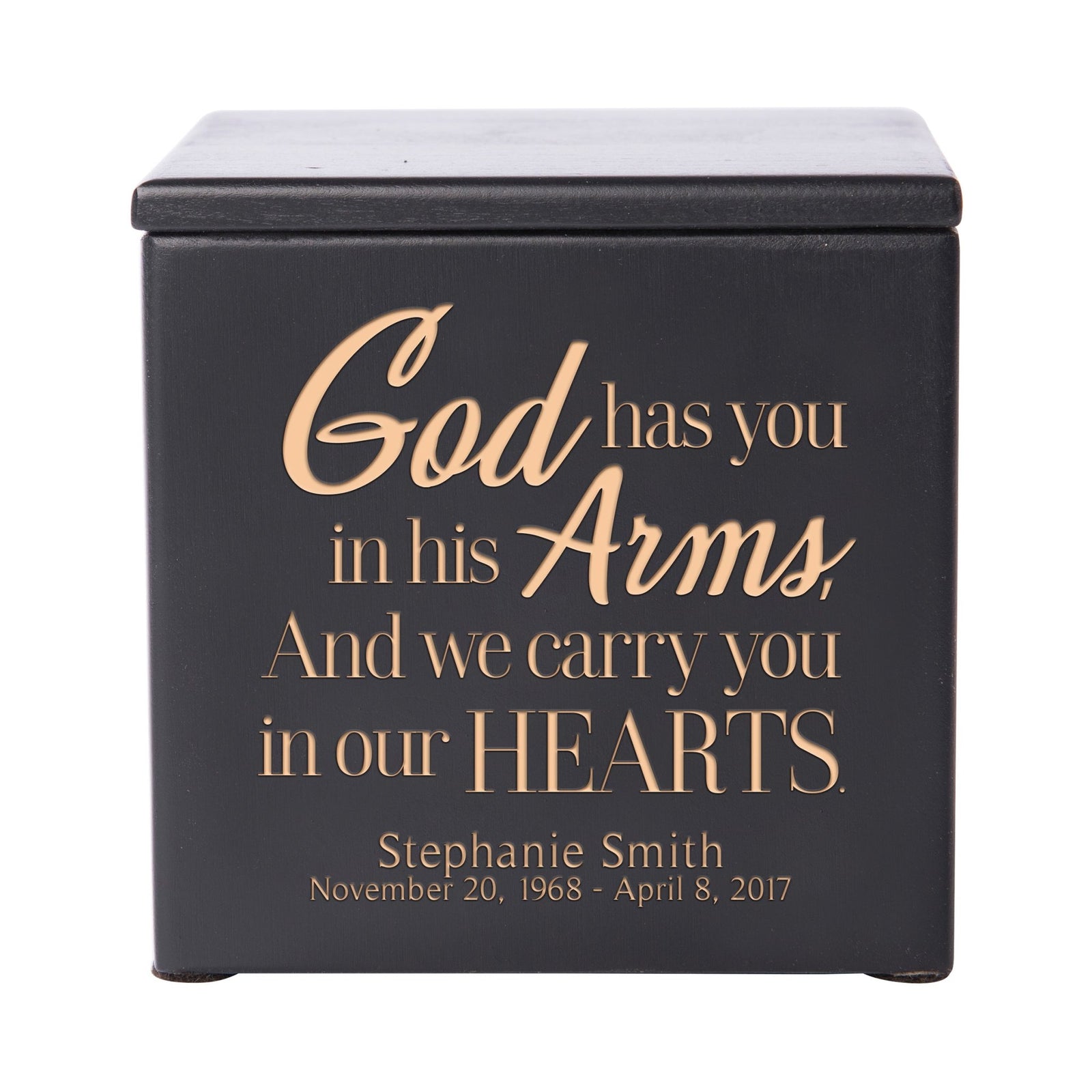Custom Small Memorial Wooden Cremation Urn Box For Human Ashes