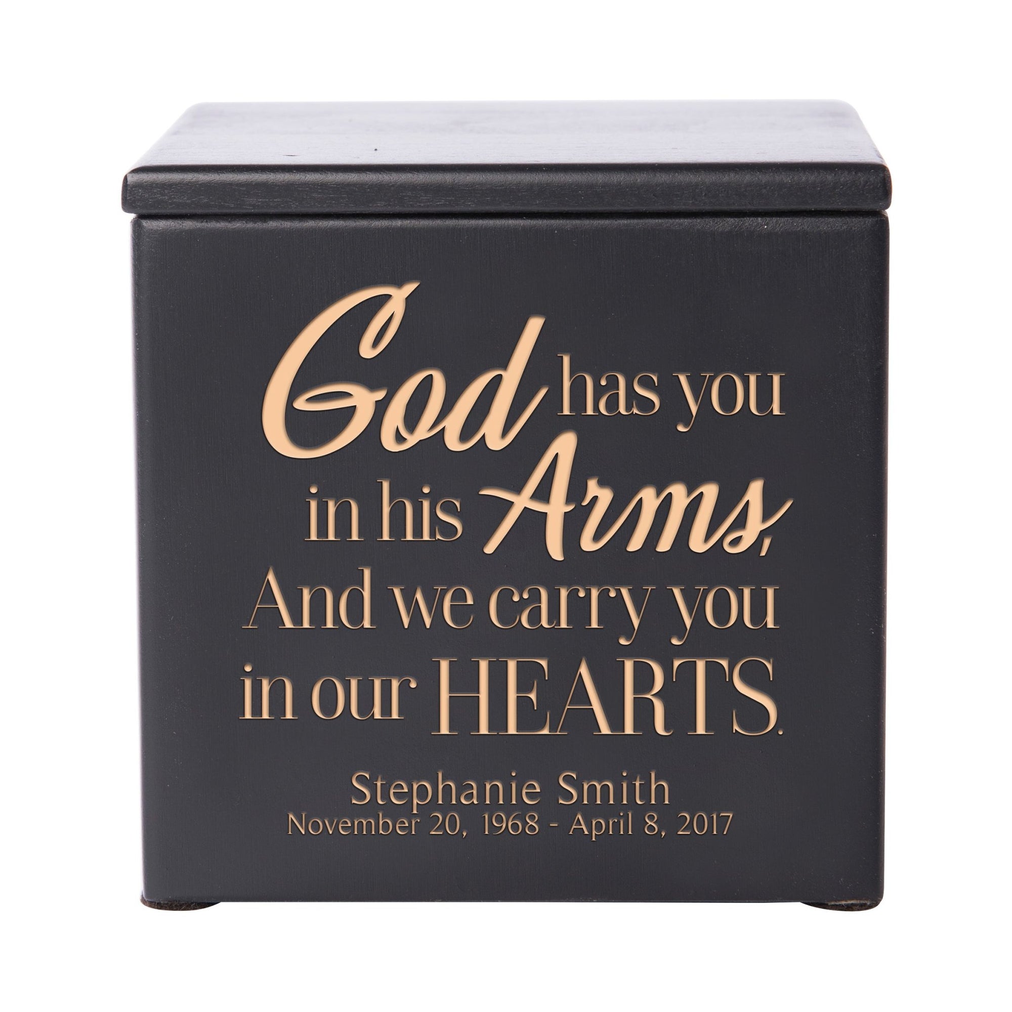 Custom Wooden Cremation Urn for Human Ashes holds 49 cu in God Has You - LifeSong Milestones