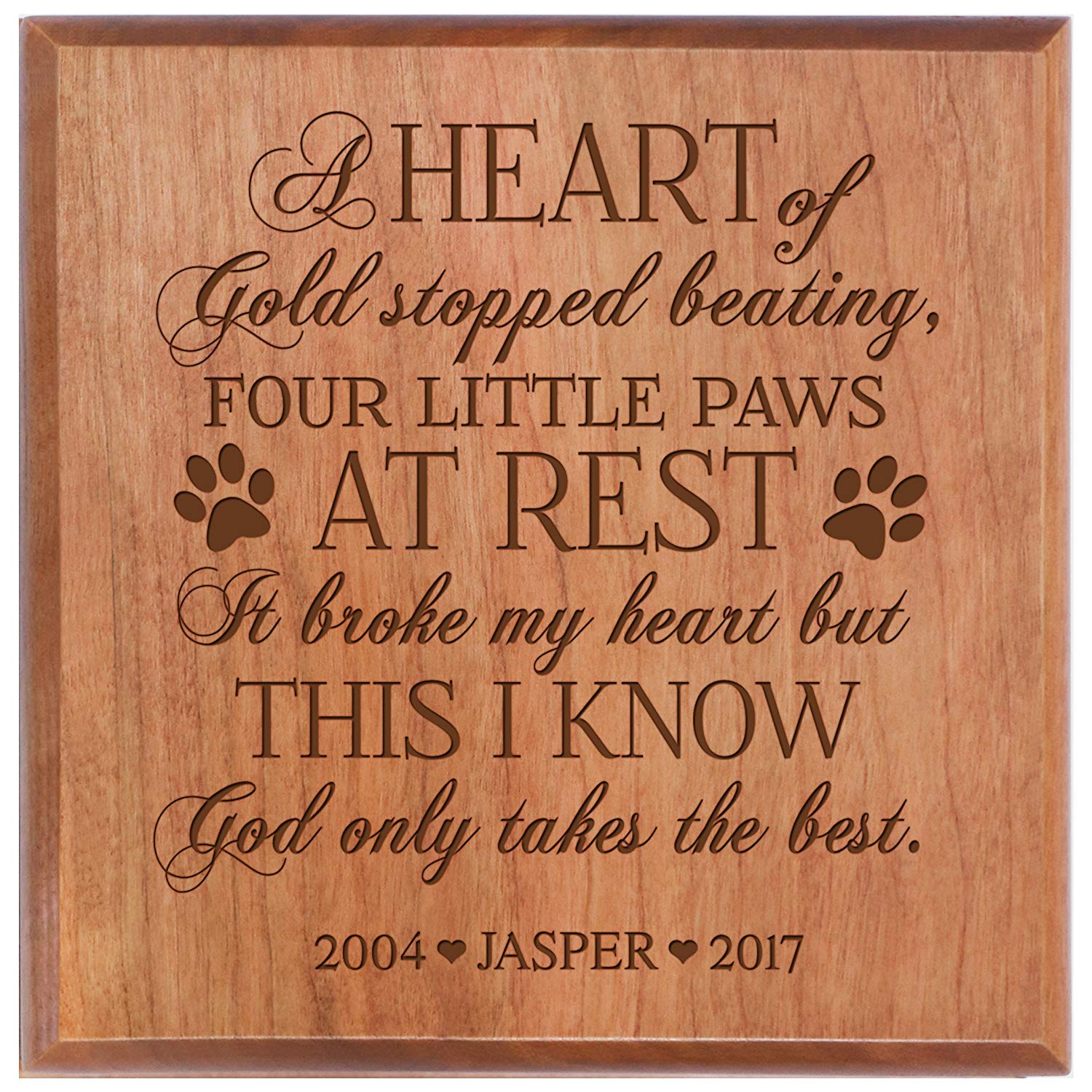 Engraved Wooden Cremation Urn Box – A Loving Tribute to Your Pet