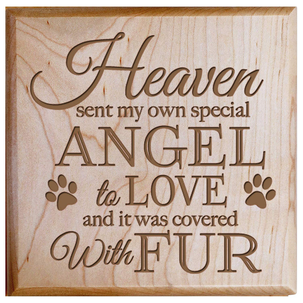Custom Wooden Cremation Urn for Pet Ashes 5.5 x 5.5 Heaven Sent My Own Angel - LifeSong Milestones
