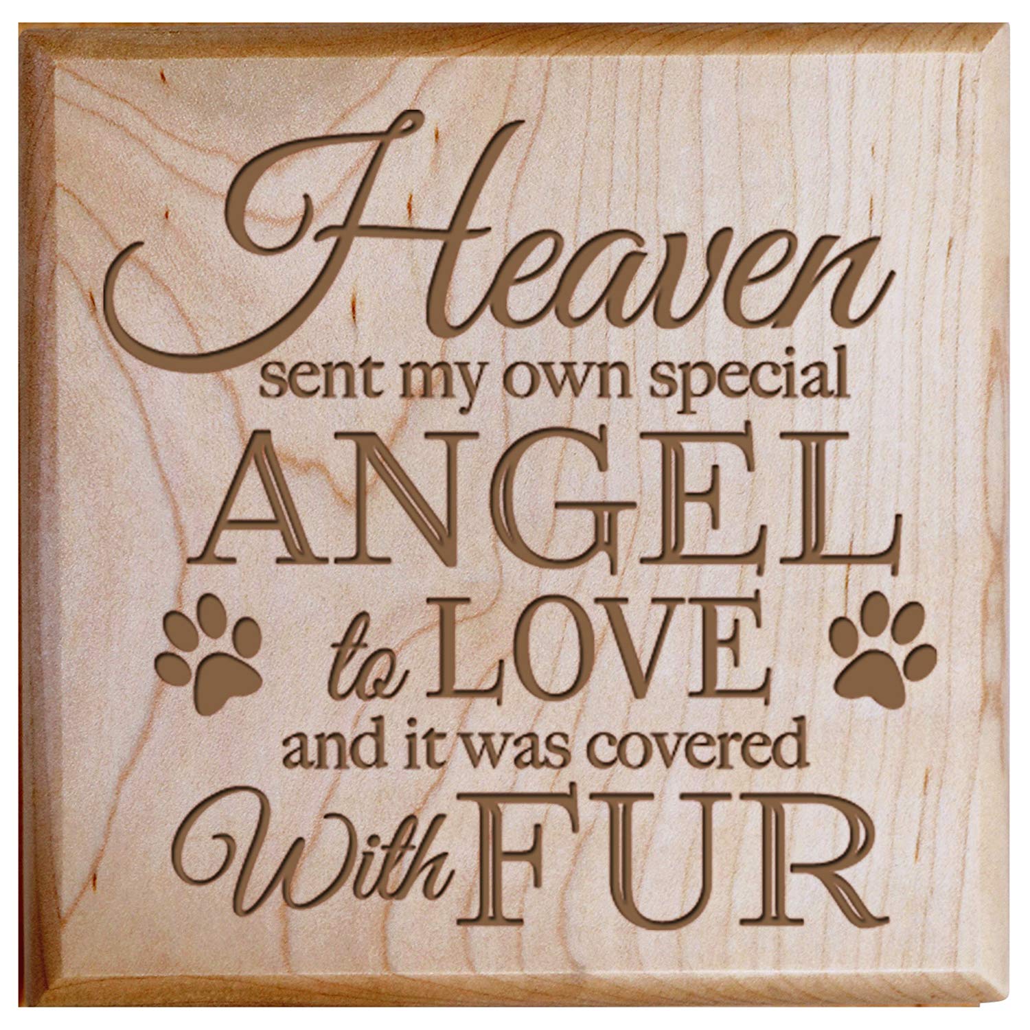 Custom Wooden Cremation Urn for Pet Ashes 5.5 x 5.5 Heaven Sent My Own Angel - LifeSong Milestones
