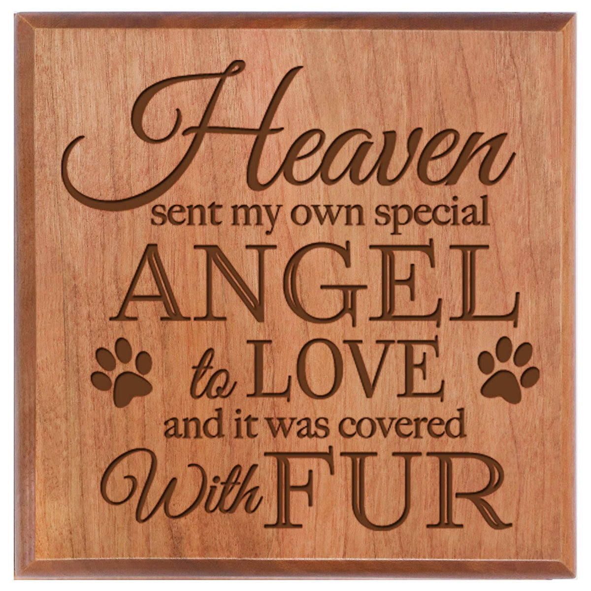 Custom Wooden Cremation Urn for Pet Ashes 5.5 x 5.5 Heaven Sent My Own Angel - LifeSong Milestones