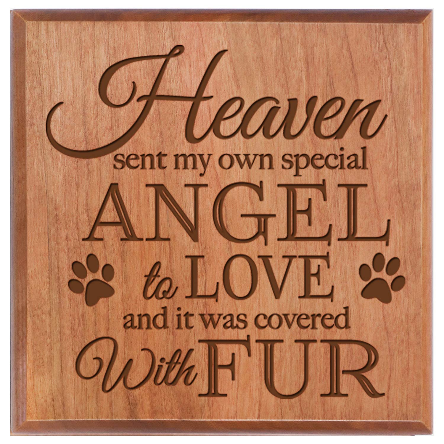 Custom Wooden Cremation Urn for Pet Ashes 5.5 x 5.5 Heaven Sent My Own Angel - LifeSong Milestones