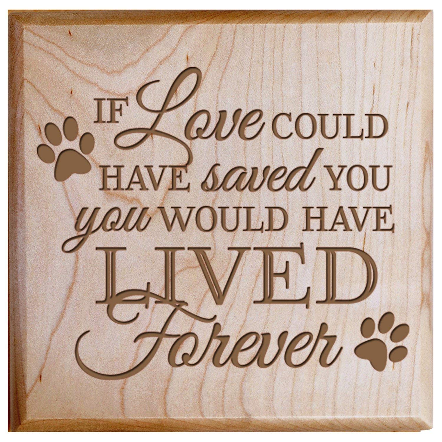 Custom Wooden Cremation Urn for Pet Ashes 5.5 x 5.5 If Love - LifeSong Milestones