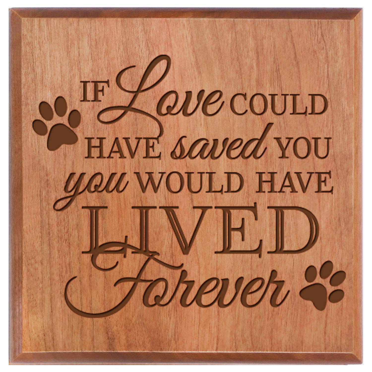 Custom Wooden Cremation Urn for Pet Ashes 5.5 x 5.5 If Love - LifeSong Milestones