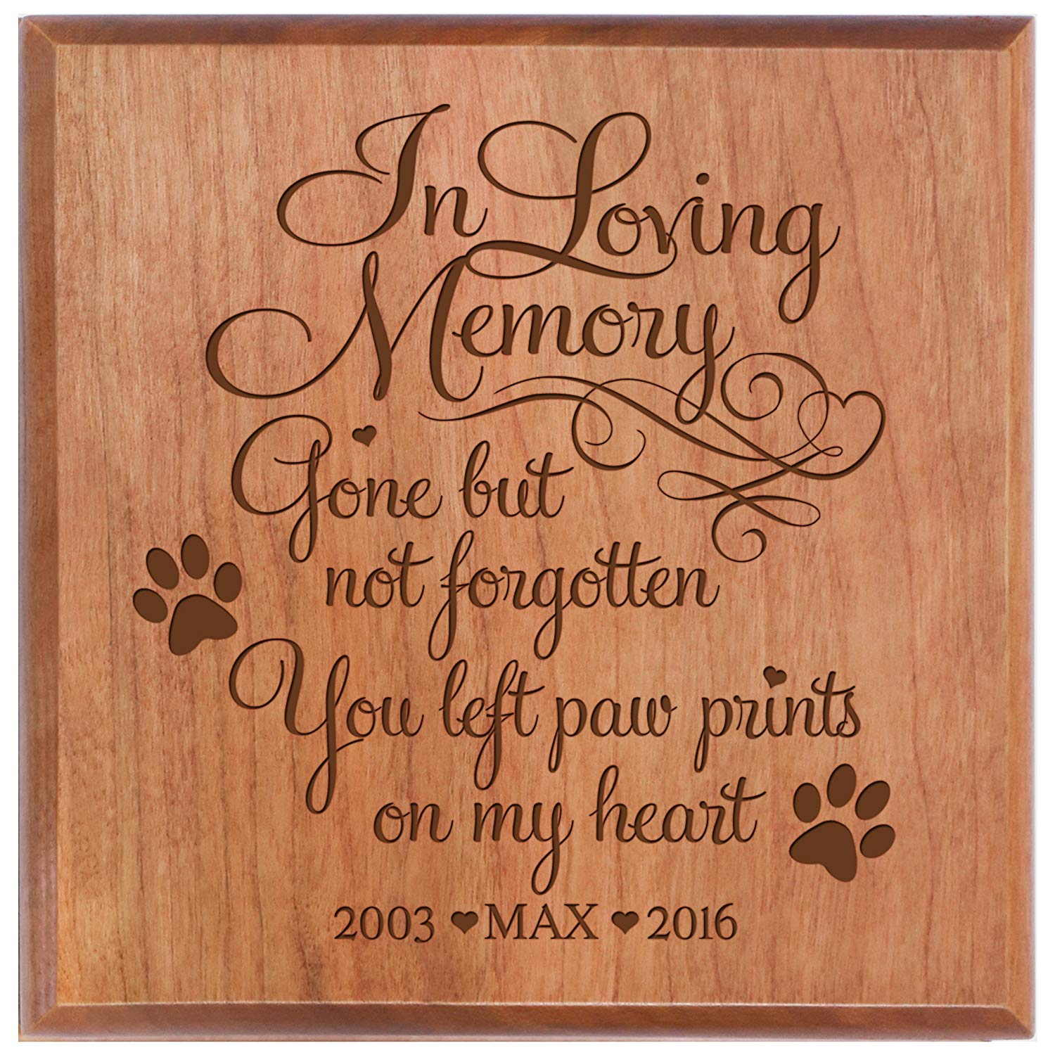 Custom Wooden Cremation Urn for Pet Ashes 5.5 x 5.5 In Loving Memory - LifeSong Milestones