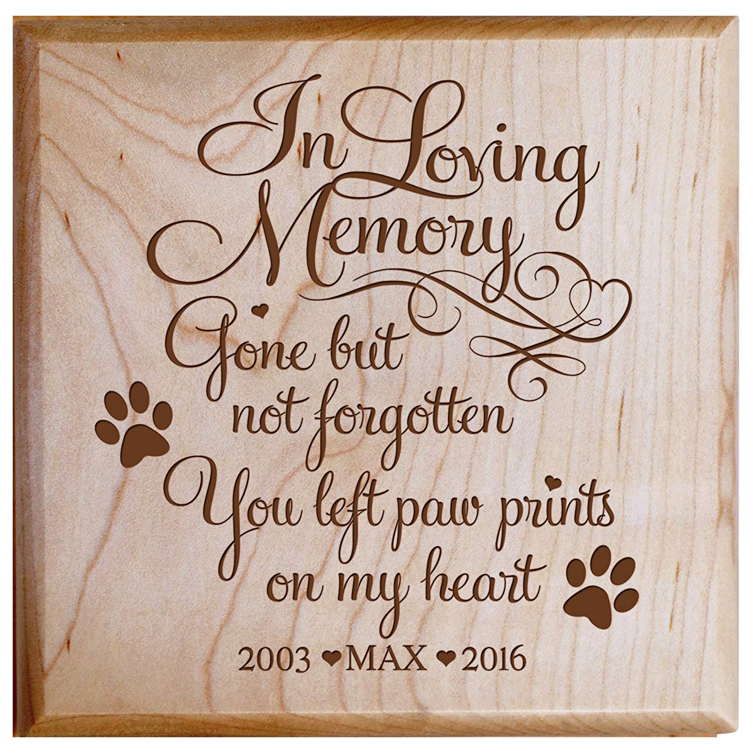 Beloved Pet Memorial Urn Box with Personalized Engraving