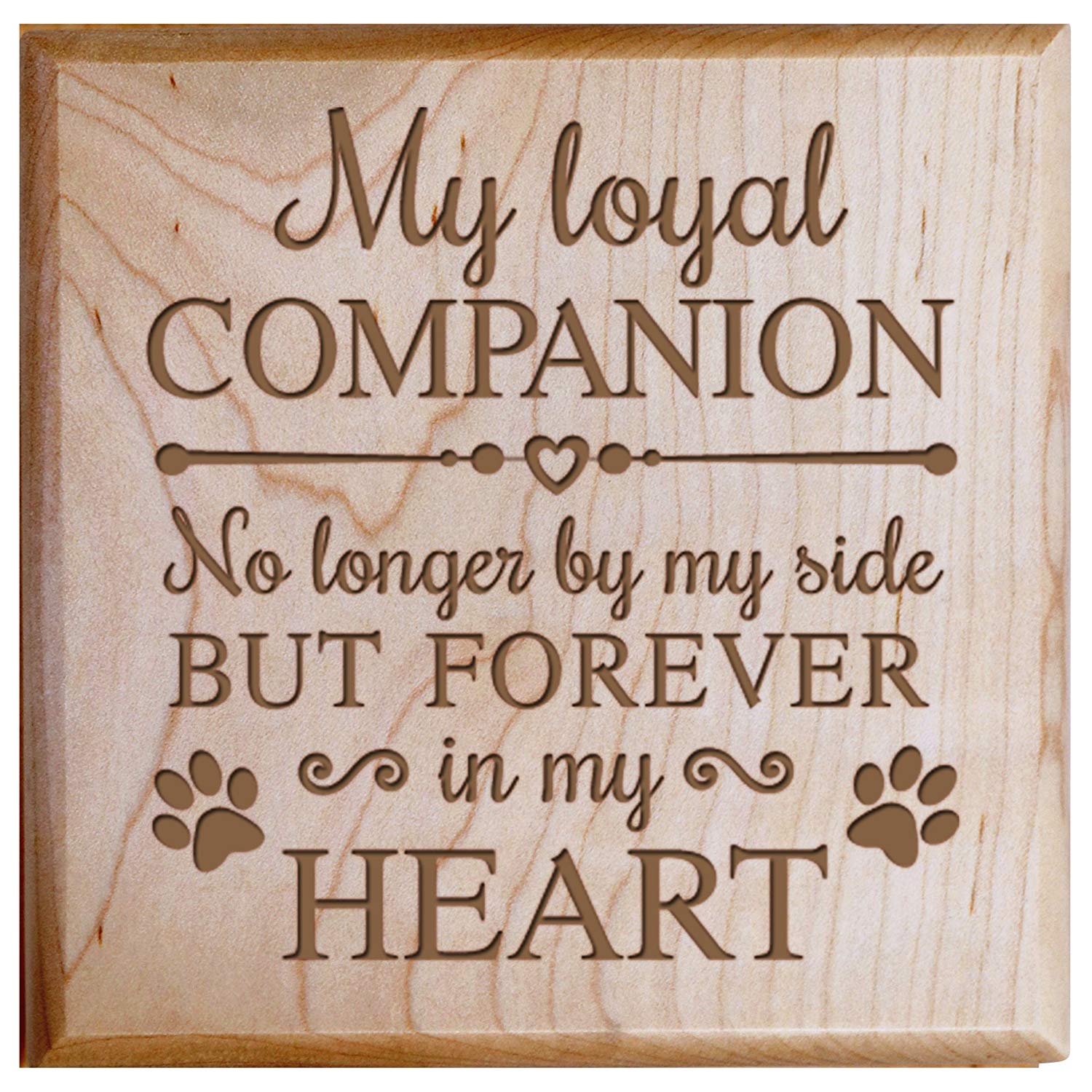 Custom Wooden Cremation Urn for Pet Ashes 5.5 x 5.5 My Loyal Companion - LifeSong Milestones