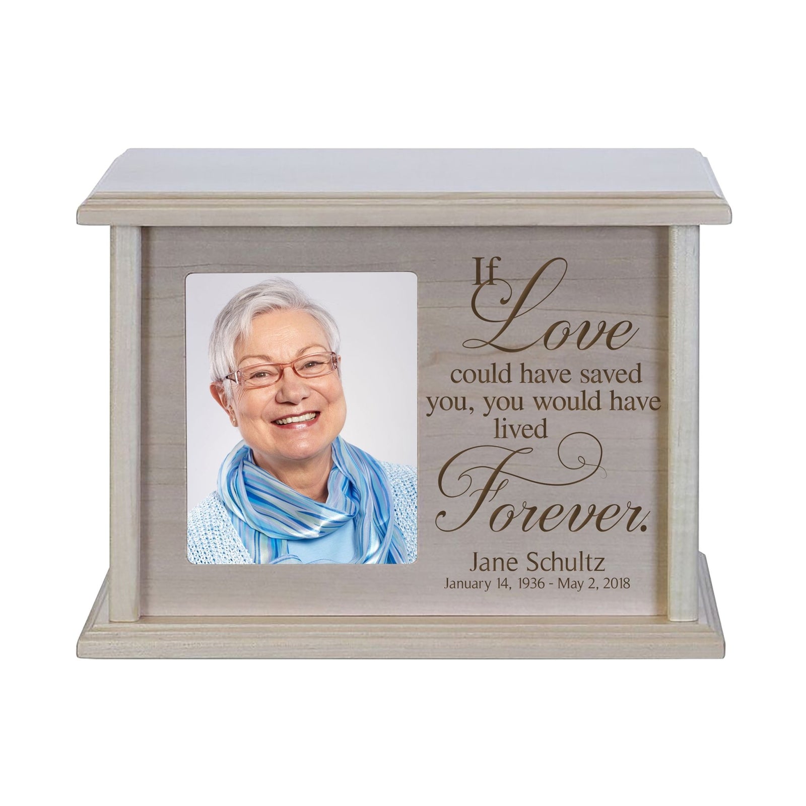 Unique cremation urn box for human ashes