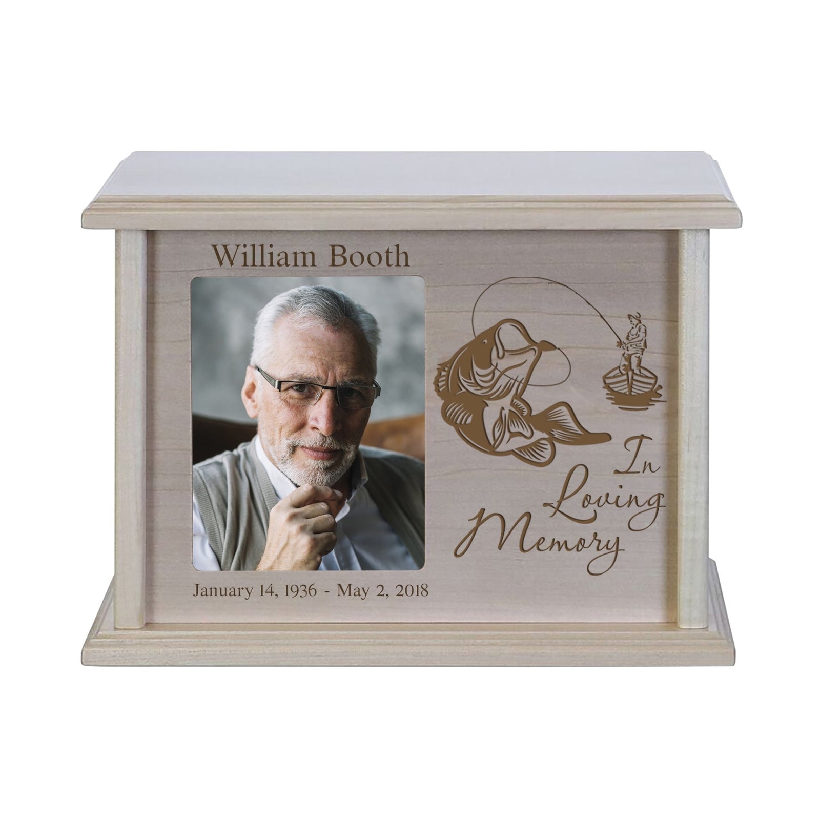 Unique cremation urn box for human ashes