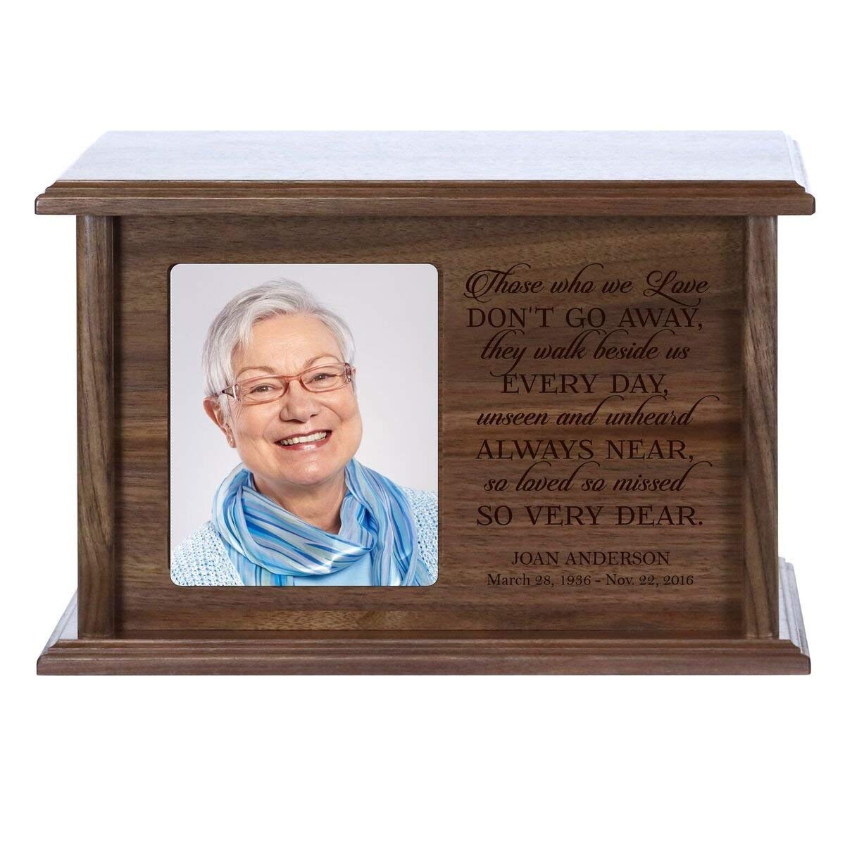 Unique cremation urn box for human ashes