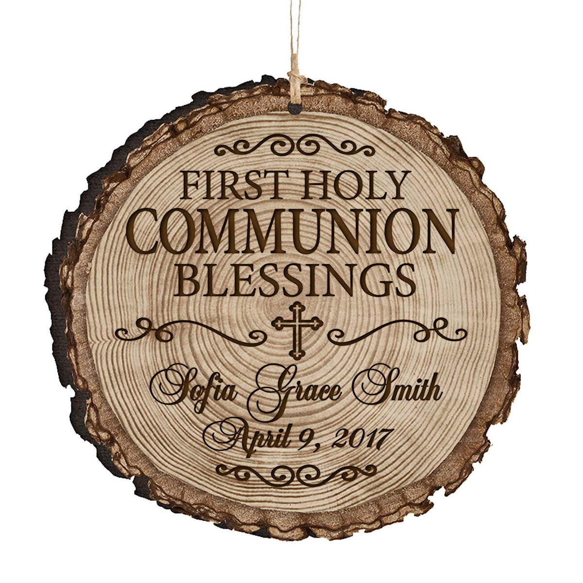 Custom Wooden Hanging Baptism Ornament - LifeSong Milestones