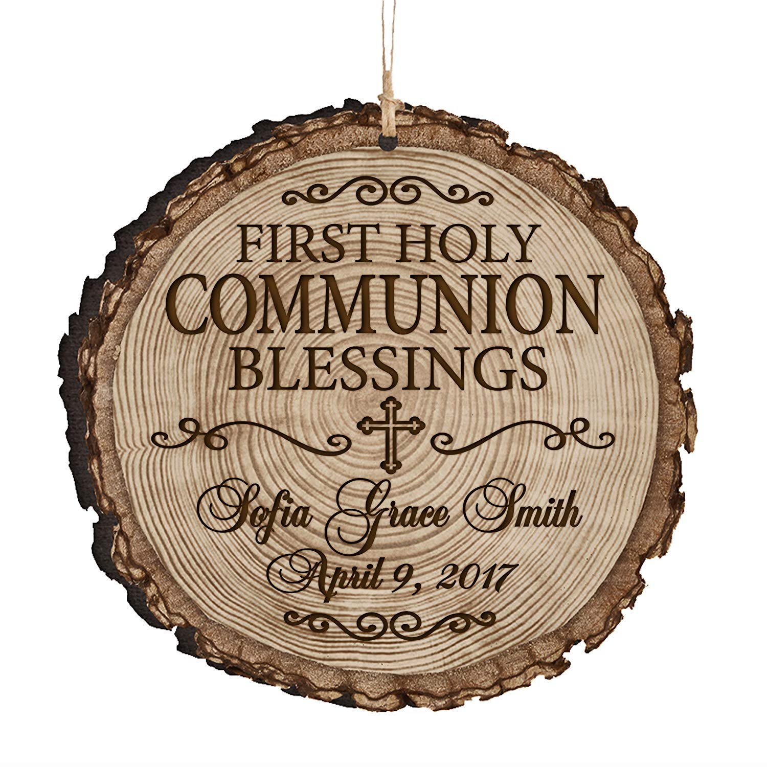 Custom Wooden Hanging Baptism Ornament - LifeSong Milestones