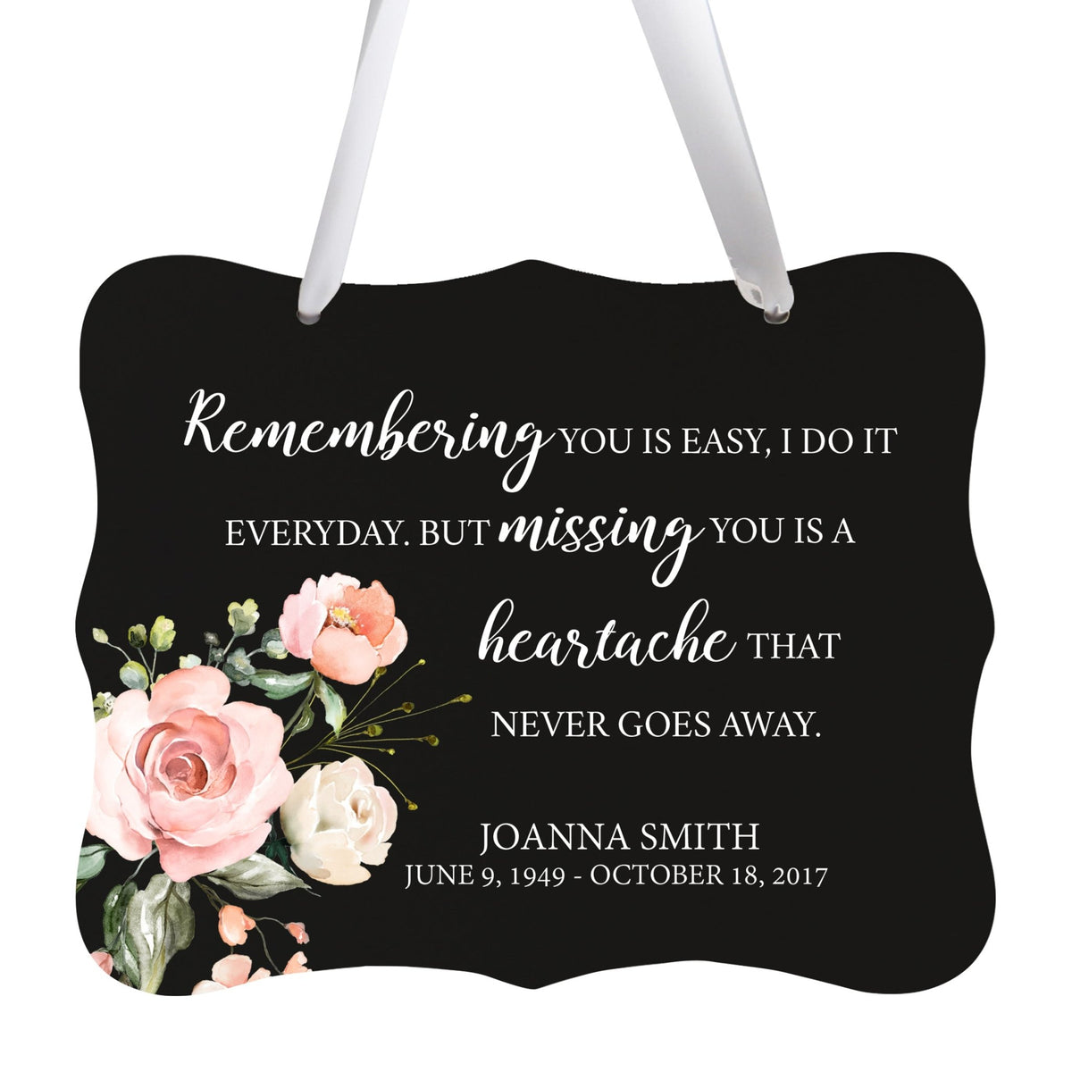Custom Wooden Memorial 6x8 Ribbon Wall Sign Hanging Decor for Loss of Loved One Remembering You - LifeSong Milestones