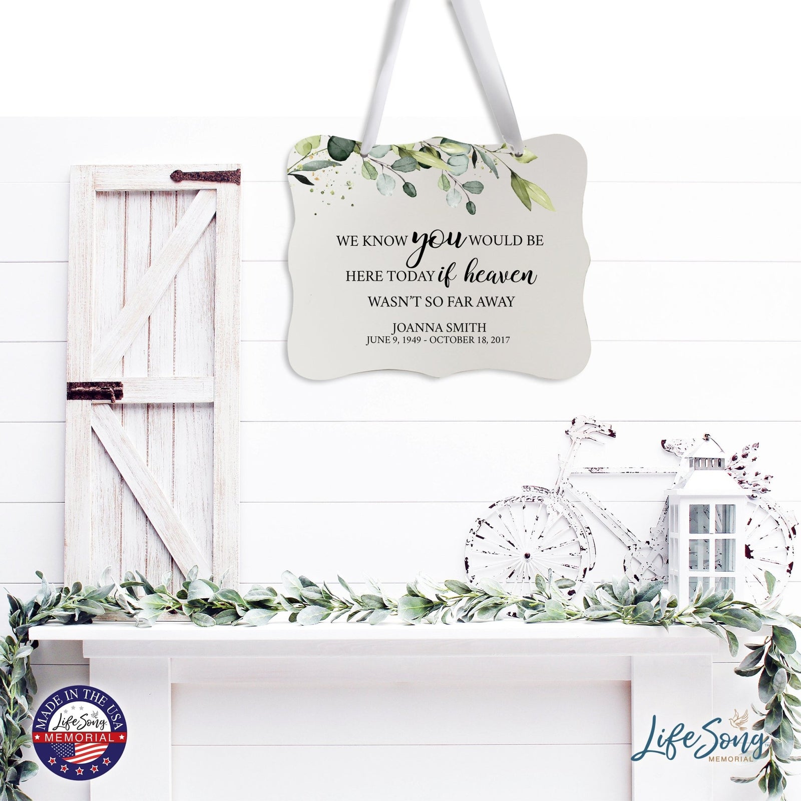 Custom Wooden Memorial 6x8 Ribbon Wall Sign Hanging Decor for Loss of Loved One We Know You - LifeSong Milestones