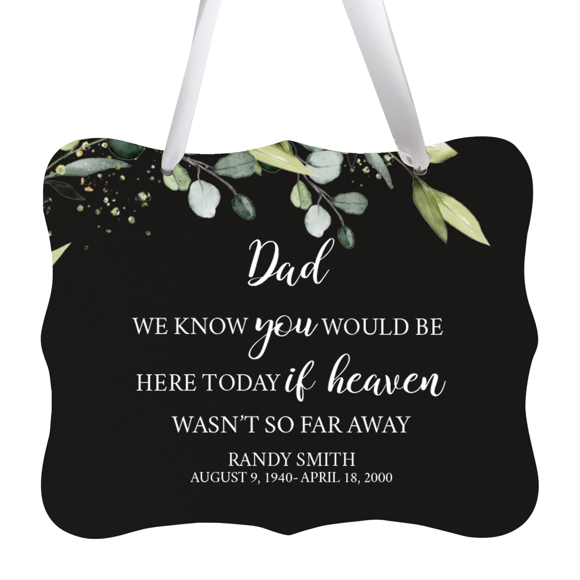 Custom Wooden Memorial 6x8 Ribbon Wall Sign Hanging Decor for Loss of Loved One We Know You (Black) - LifeSong Milestones