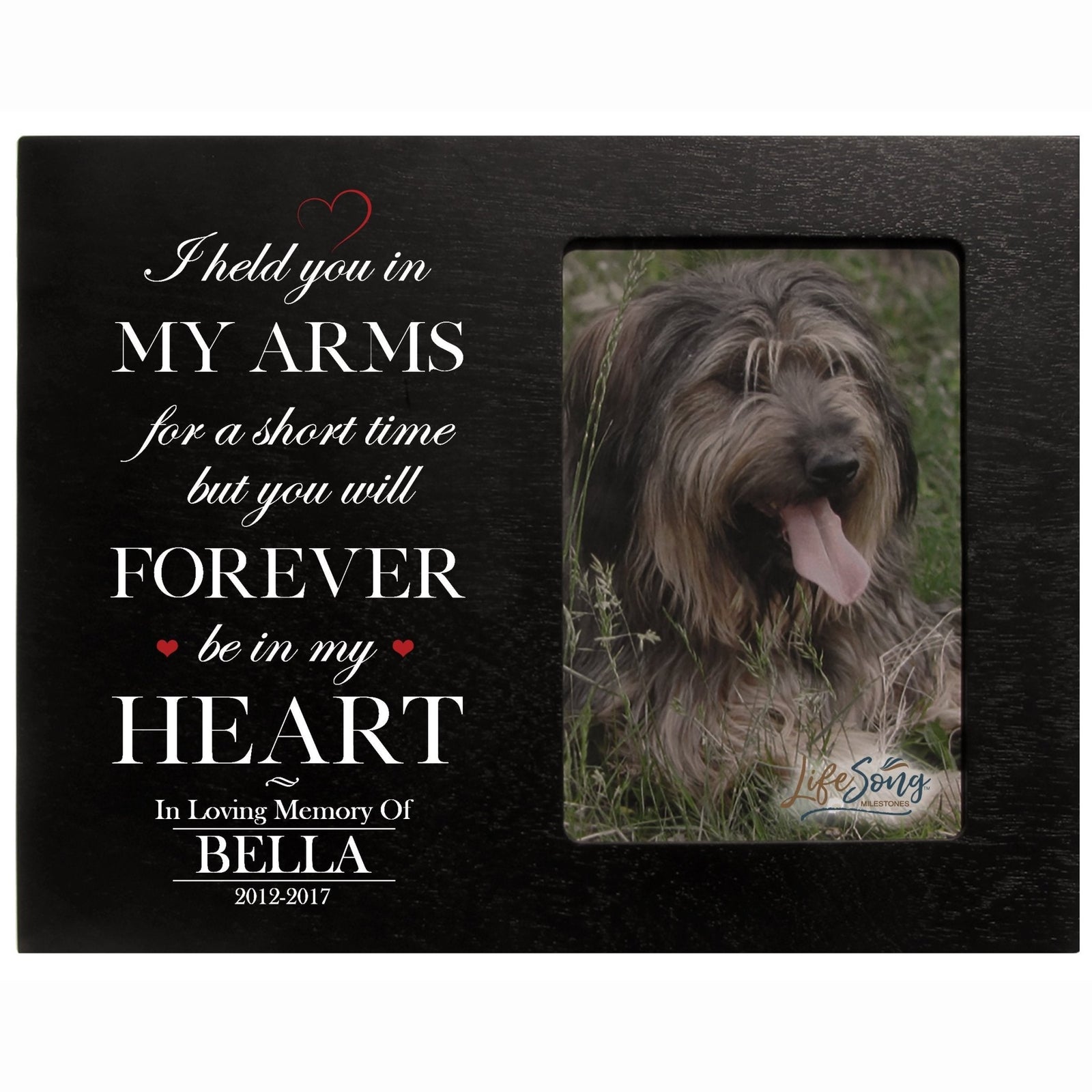 Custom Wooden Memorial 8x10 Picture Frame for Pet Dogs holds 4x6 photo I Held You - LifeSong Milestones