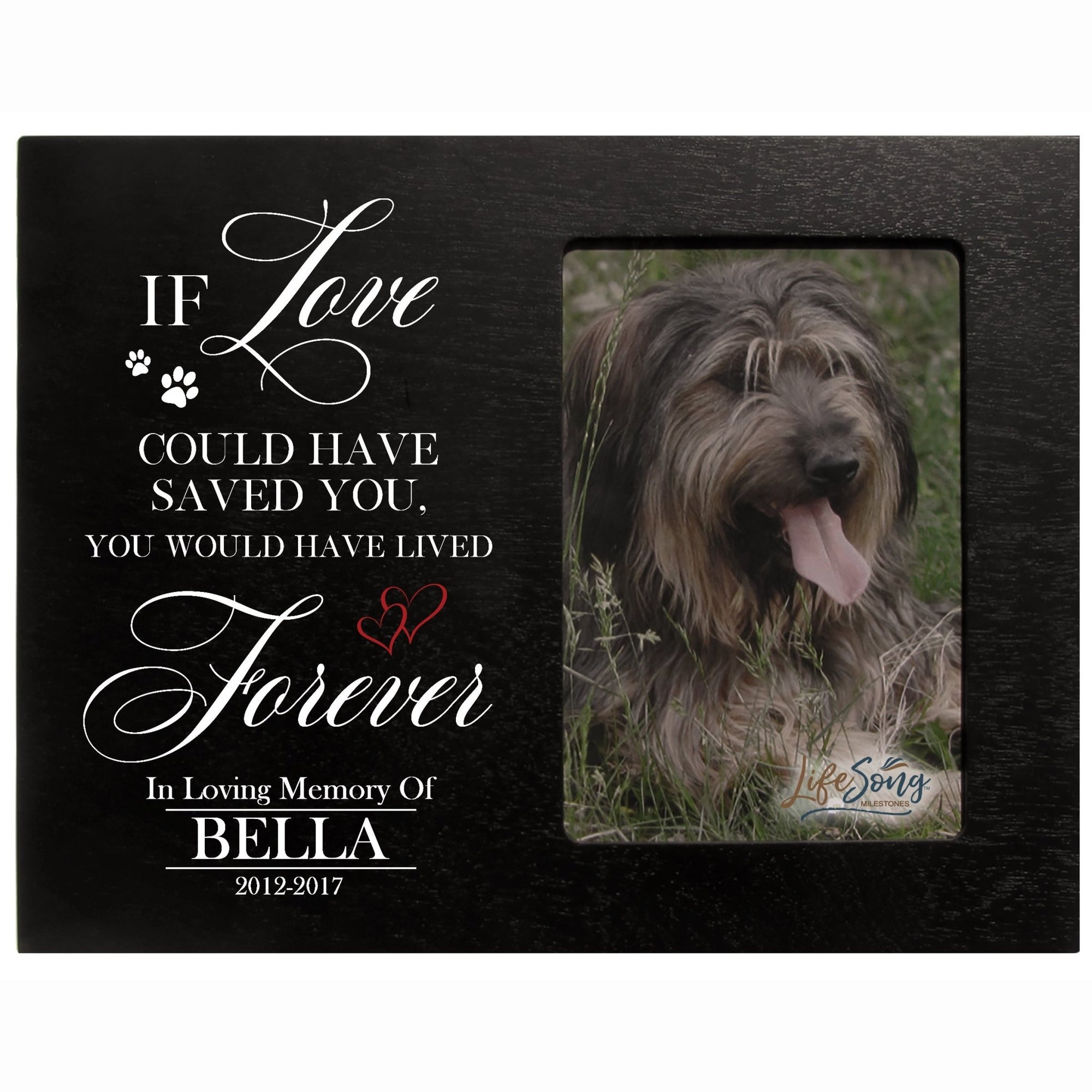 Custom Wooden Memorial 8x10 Picture Frame for Pet Dogs holds 4x6 photo If Love Could 2 - LifeSong Milestones