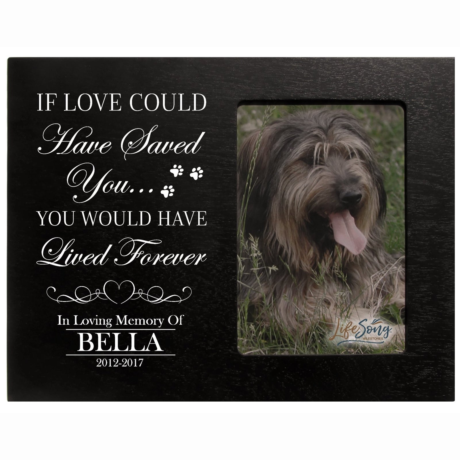Custom Wooden Memorial 8x10 Picture Frame for Pet Dogs holds 4x6 photo If Love Could 3 - LifeSong Milestones