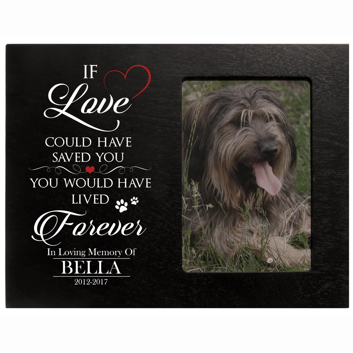 Custom Wooden Memorial 8x10 Picture Frame for Pet Dogs holds 4x6 photo If Love Could - LifeSong Milestones
