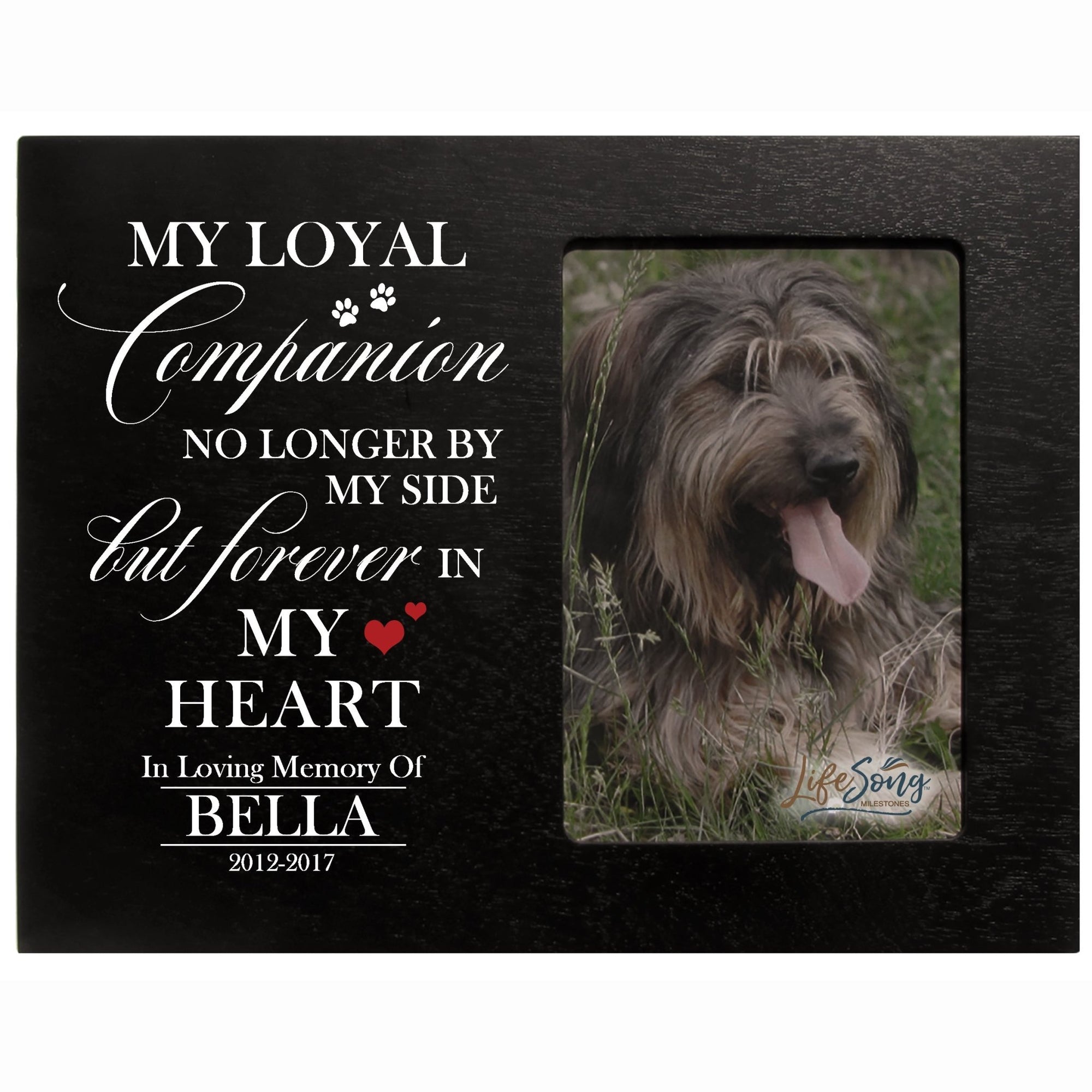 Custom Wooden Memorial 8x10 Picture Frame for Pet Dogs holds 4x6 photo My Loyal Companion - LifeSong Milestones
