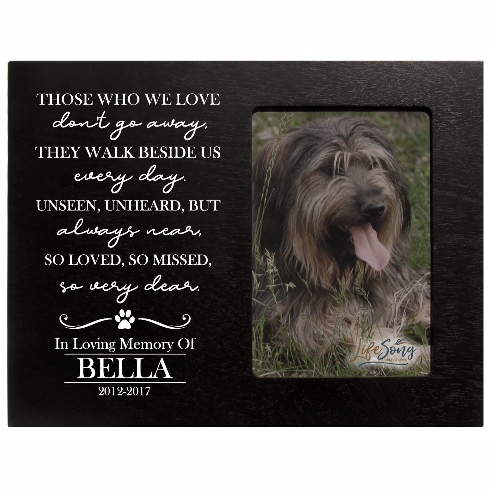 Custom Wooden Memorial 8x10 Picture Frame for Pet Dogs holds 4x6 photo Those Who We Love - LifeSong Milestones