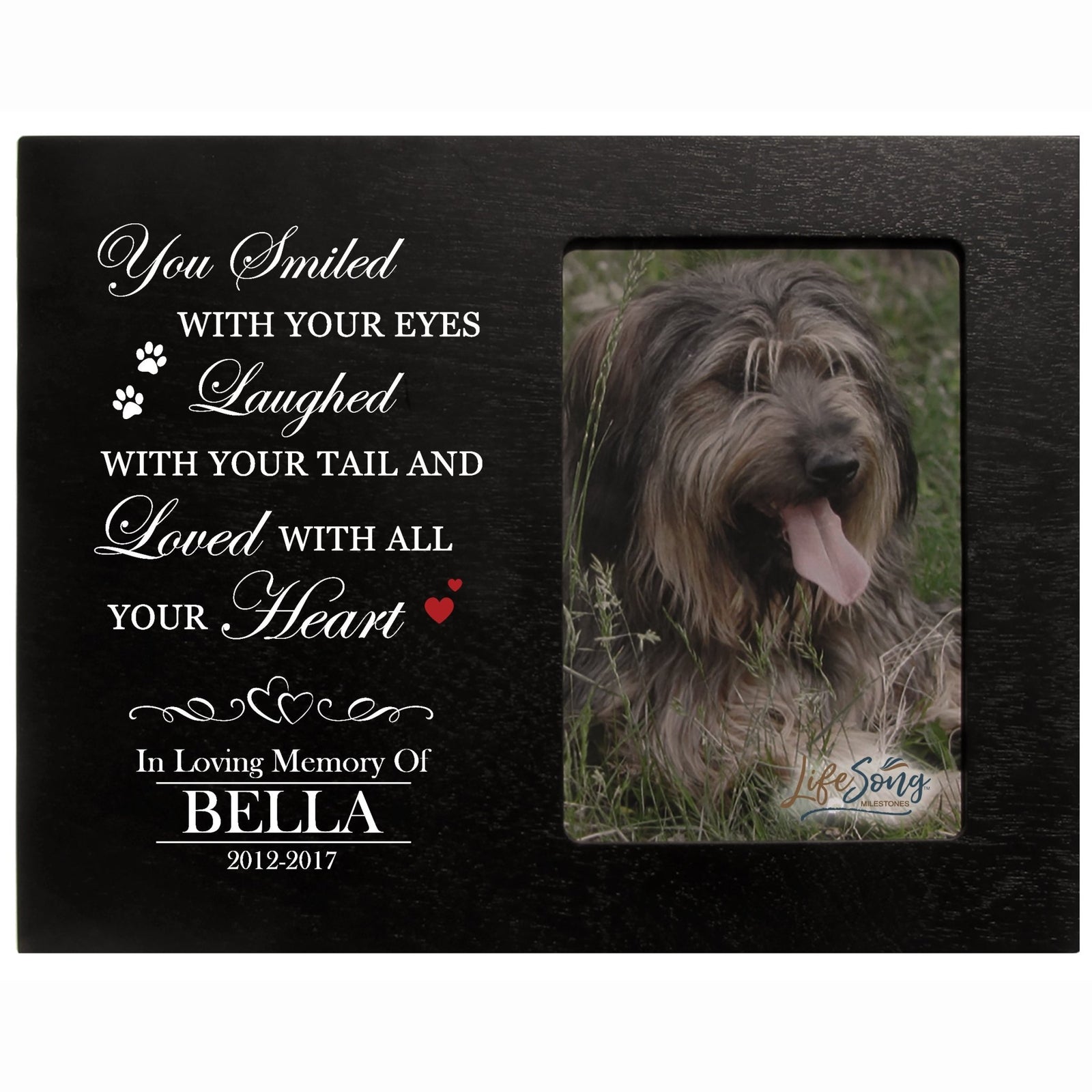 Custom Wooden Memorial 8x10 Picture Frame for Pet Dogs holds 4x6 photo You Smiled 2 - LifeSong Milestones