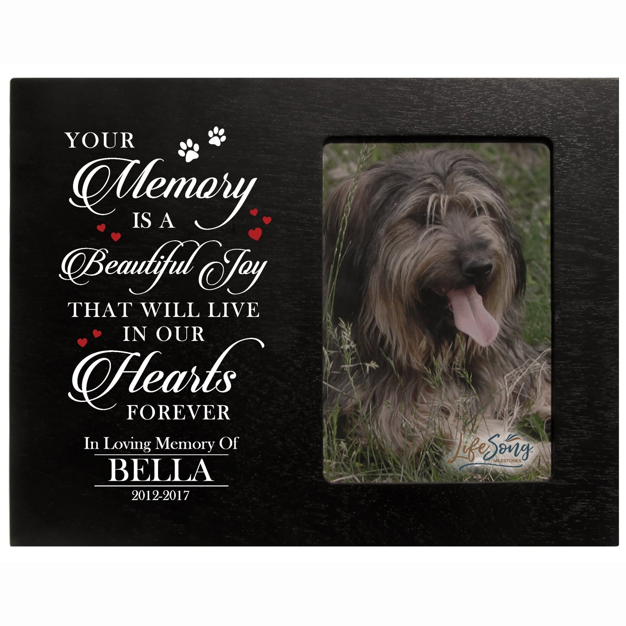 Custom Wooden Memorial 8x10 Picture Frame for Pet Dogs holds 4x6 photo Your Memory Beautiful - LifeSong Milestones