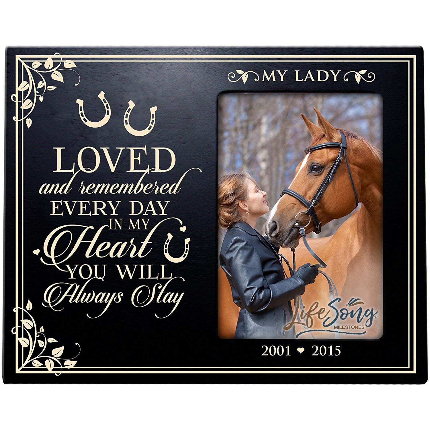 Custom Wooden Memorial 8x10 Picture Frame for Pet holds 4x6 photo Loved And Remembered - LifeSong Milestones