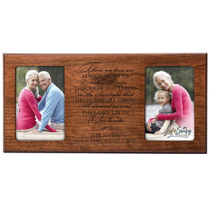 Custom Wooden Memorial Double Picture Frame holds 2-4x6 photo - Those We Love - LifeSong Milestones