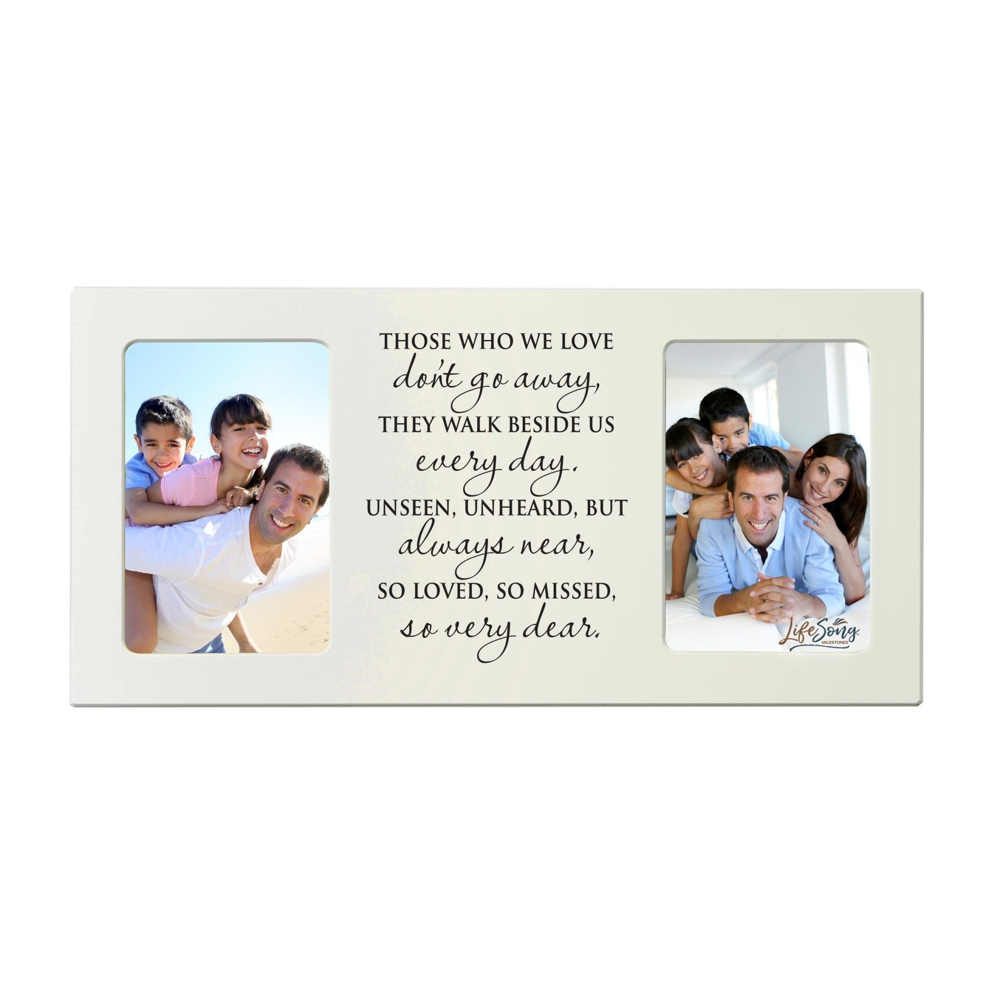 Custom Wooden Memorial Double Picture Frame holds 2-4x6 photo - Those Who We Love - LifeSong Milestones