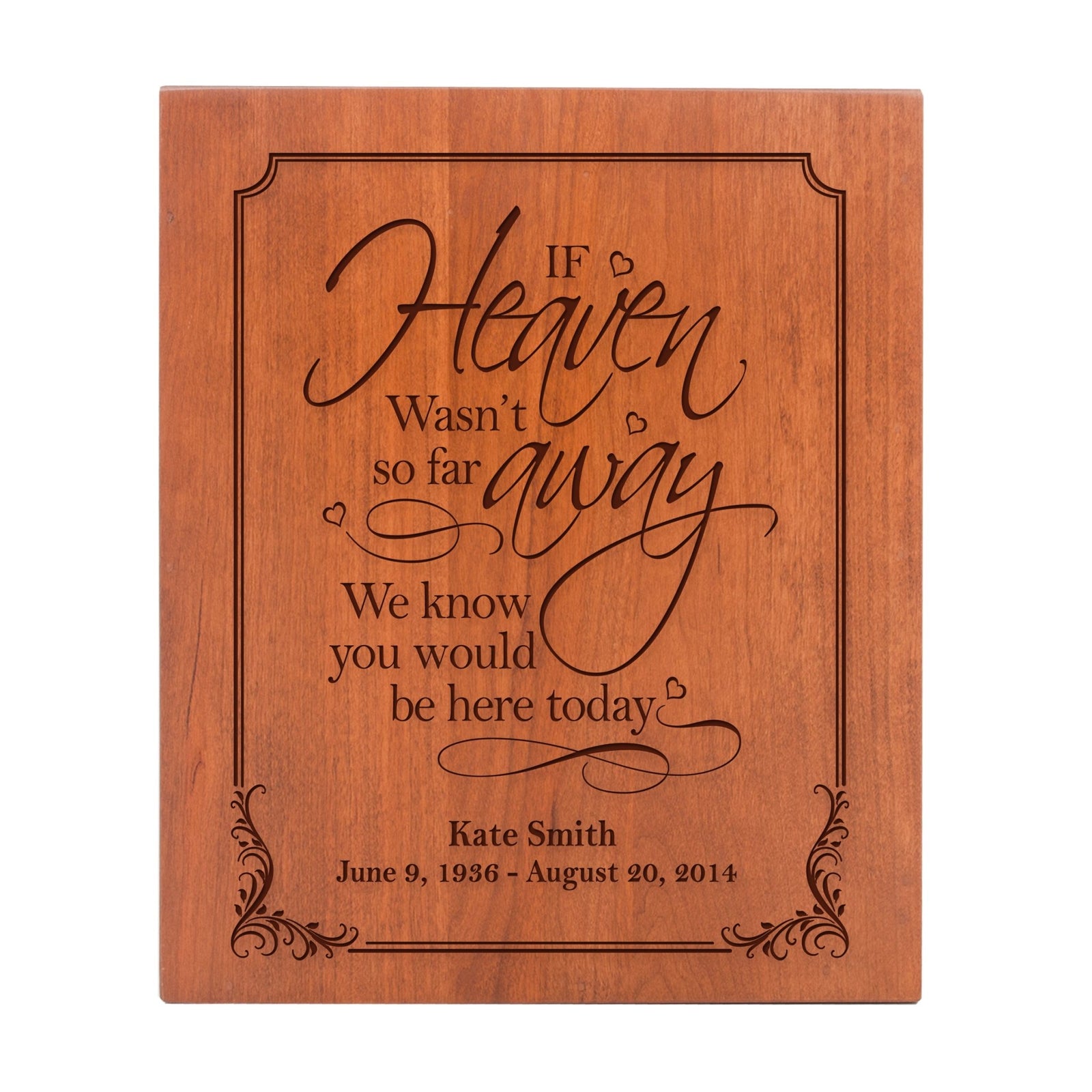 Custom Wooden Scattering Urn for Adult Human Ashes holds 184 cu in If Heaven - LifeSong Milestones