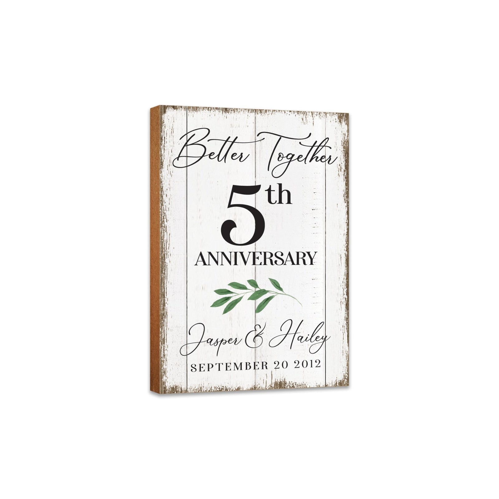 Custom Wooden Shelf Décor and Tabletop Signs for Wedding Anniversary - Better Together - LifeSong Milestones
