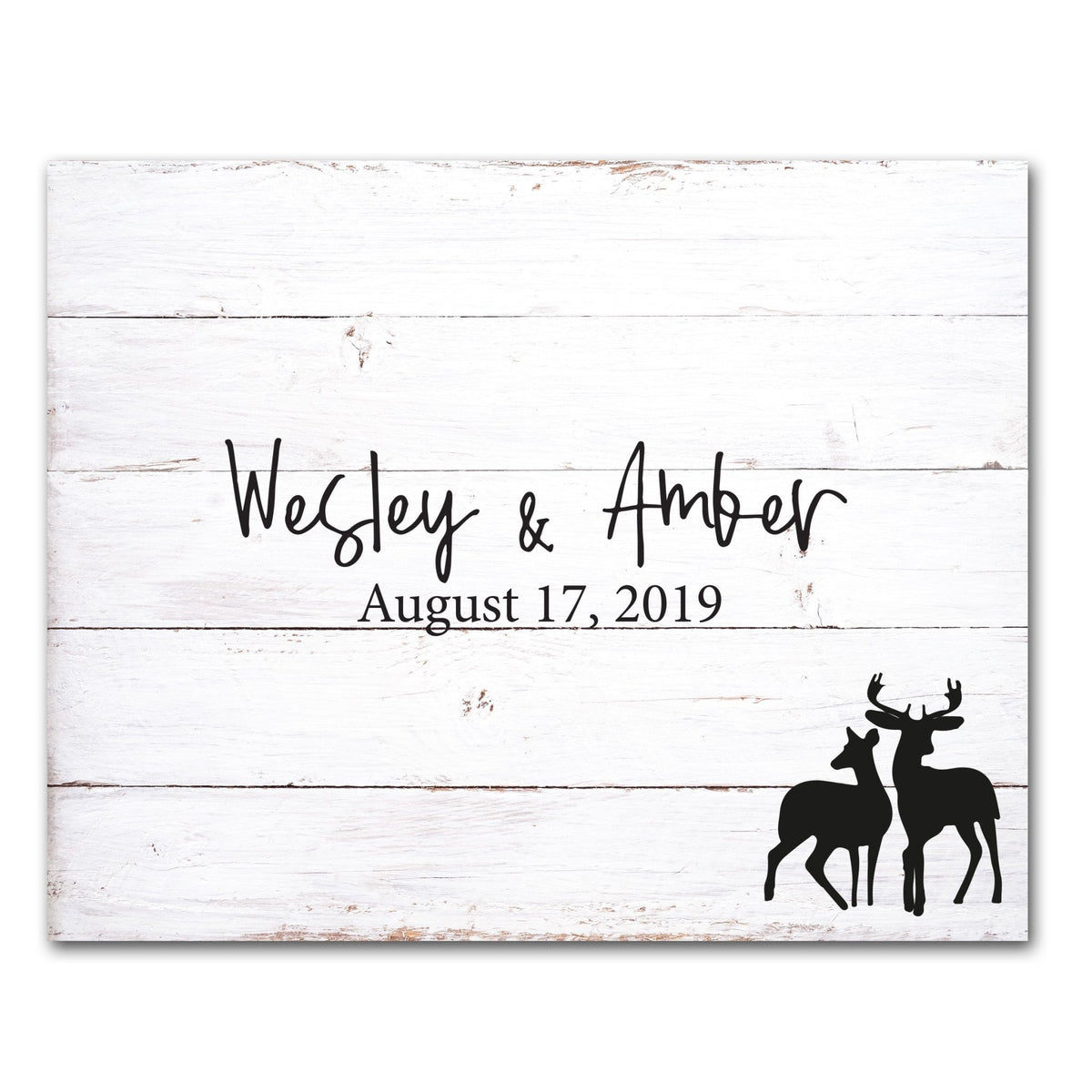 Custom Wooden Wedding Guestbook Sign 23” x 29” - Wesley &amp; Amber (Dears) - LifeSong Milestones