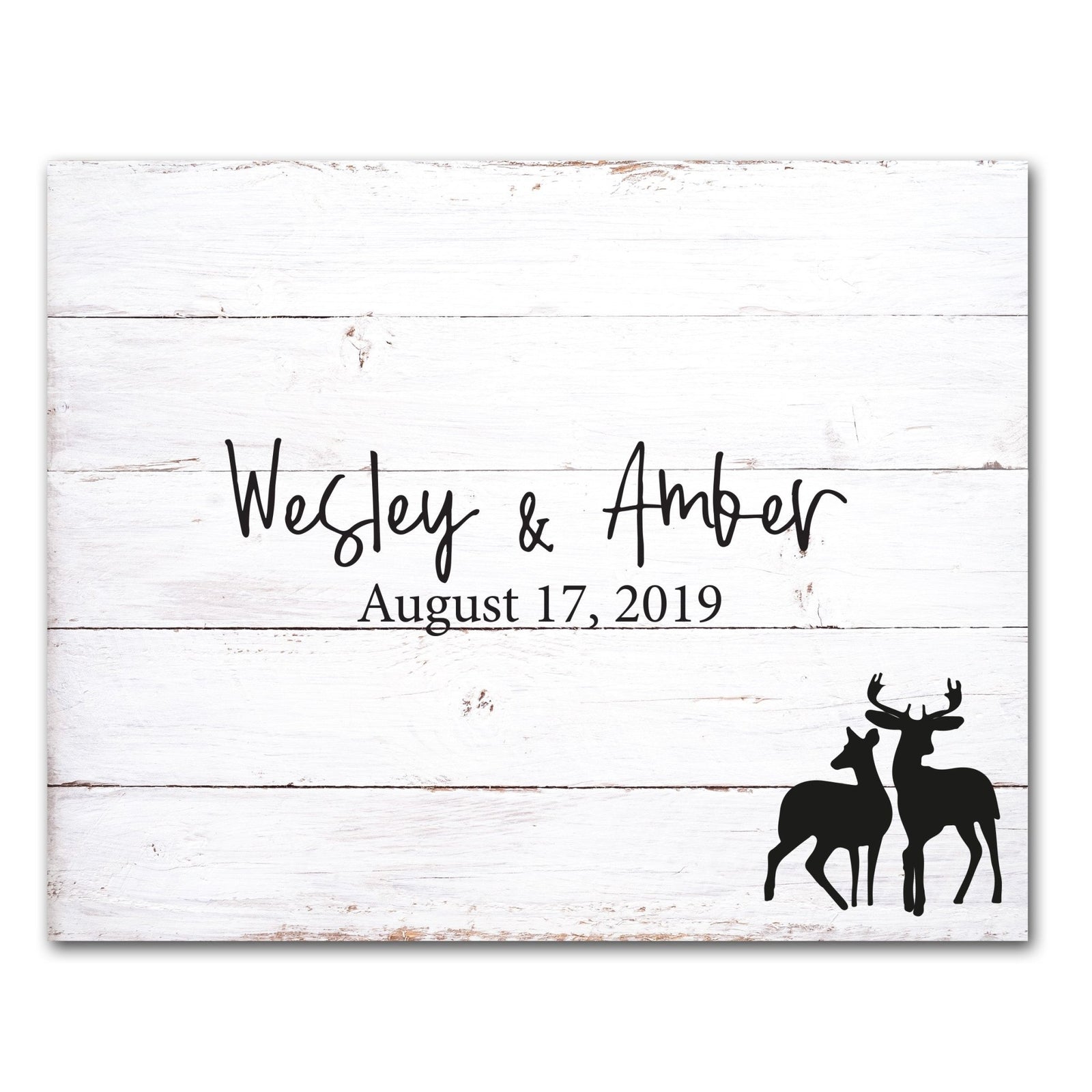 Custom Wooden Wedding Guestbook Sign 23” x 29” - Wesley & Amber (Dears) - LifeSong Milestones