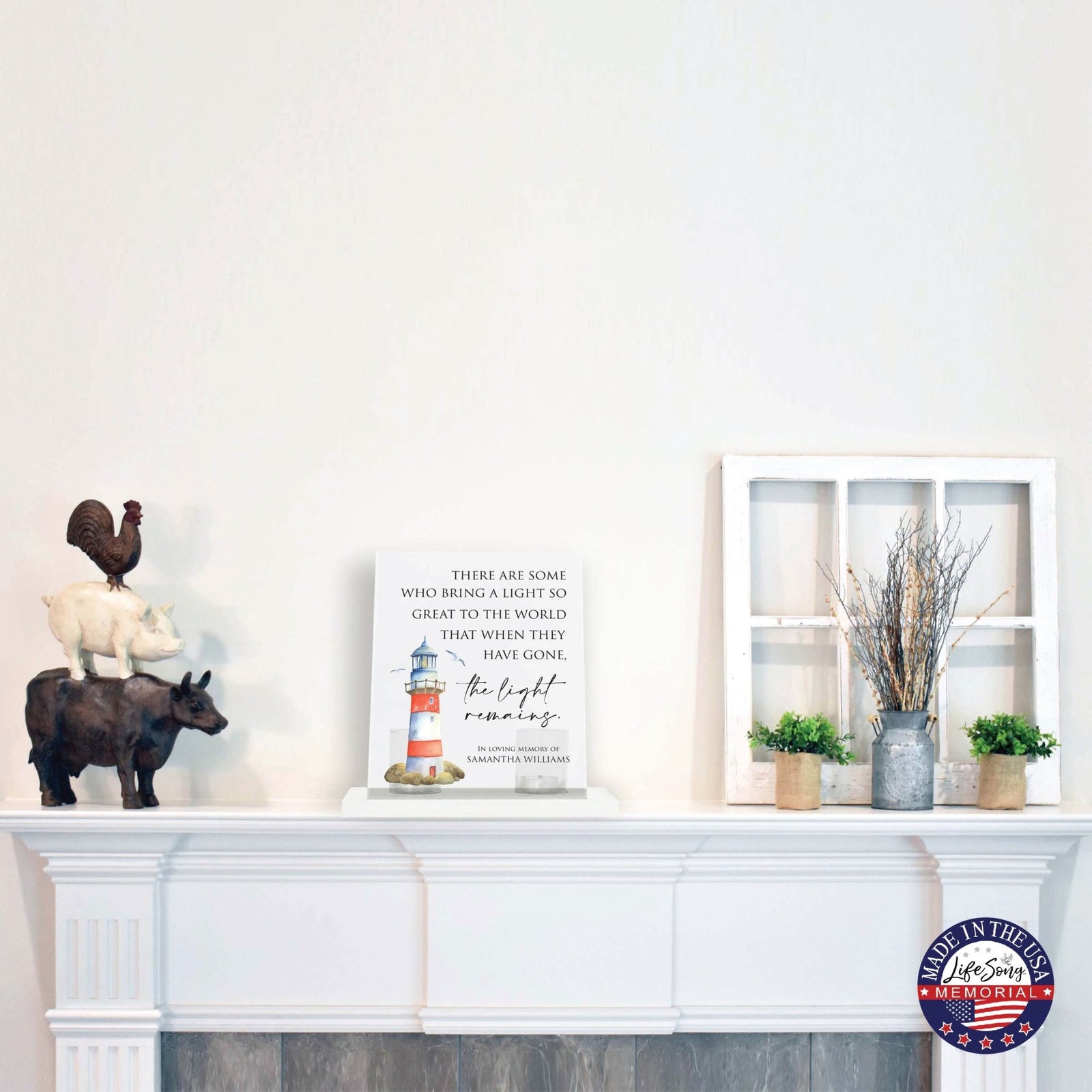 Customized Memorial Frosted Acrylic Tealight Sign With Wooden Base For the Loss Of A Loved One - There Are Some Who Bring The Light - LifeSong Milestones