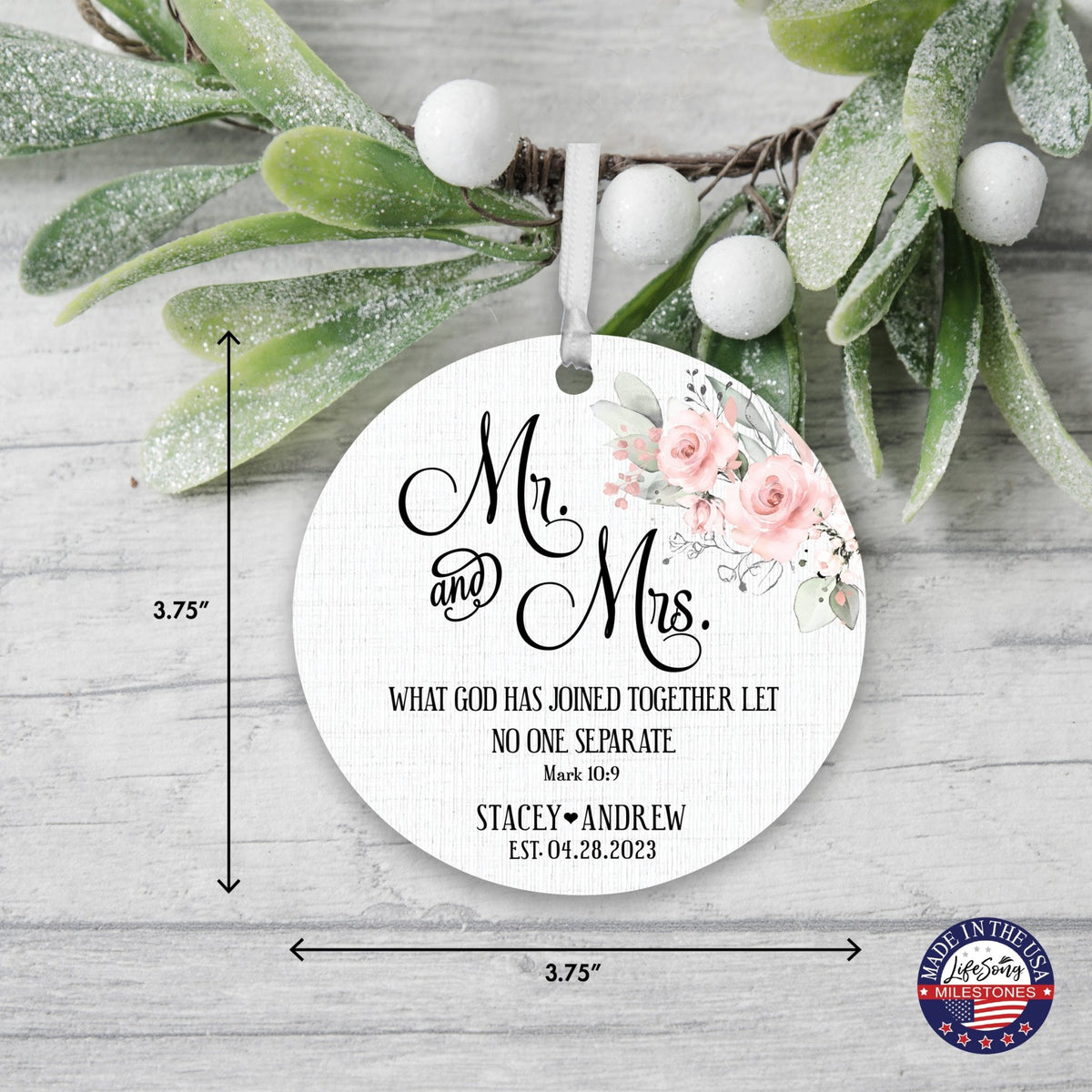 Customized Wooden Ornament Home Décor And Wedding Gift Ideas - What Has God Joined Together - LifeSong Milestones