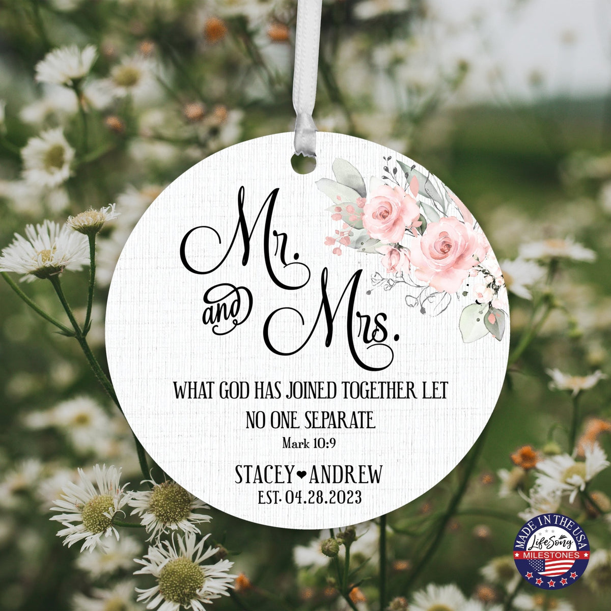 Customized Wooden Ornament Home Décor And Wedding Gift Ideas - What Has God Joined Together - LifeSong Milestones