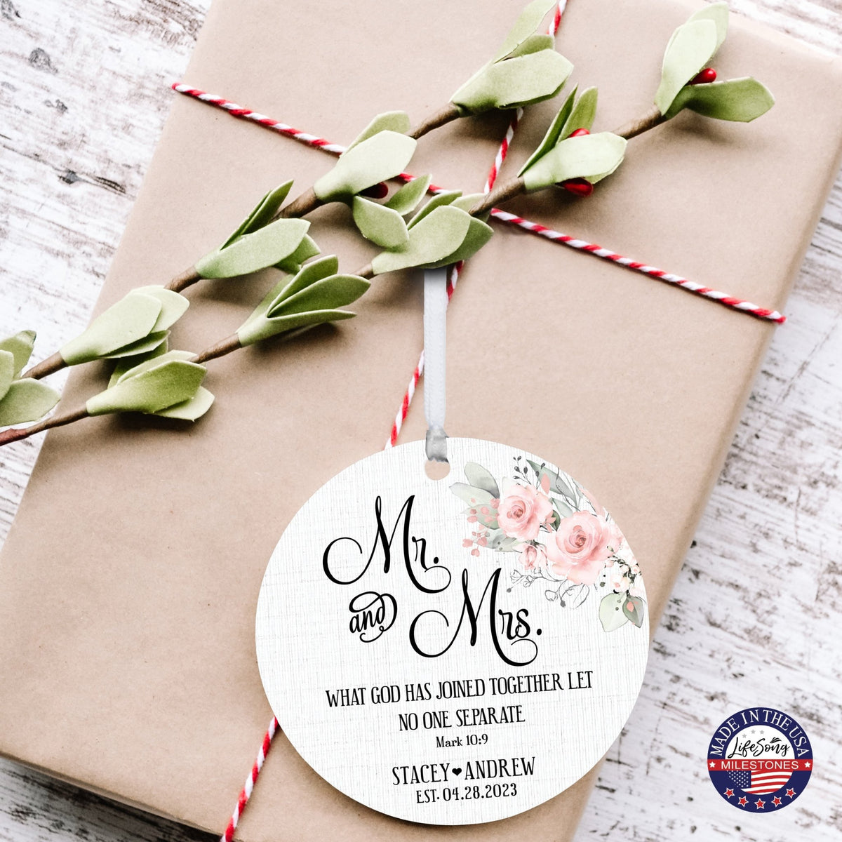 Customized Wooden Ornament Home Décor And Wedding Gift Ideas - What Has God Joined Together - LifeSong Milestones