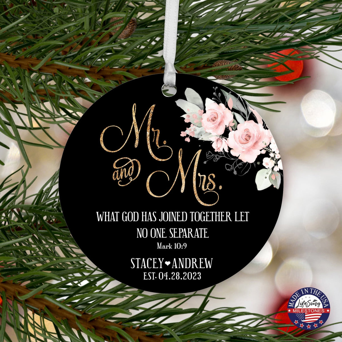 Customized Wooden Ornament Home Décor And Wedding Gift Ideas - What Has God Joined Together - LifeSong Milestones