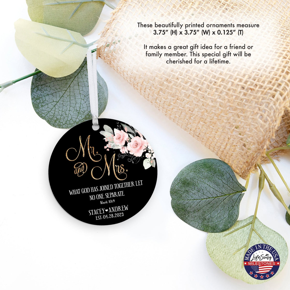 Customized Wooden Ornament Home Décor And Wedding Gift Ideas - What Has God Joined Together - LifeSong Milestones