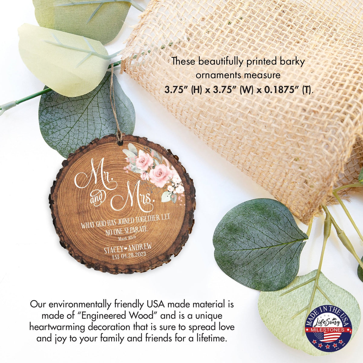 Customized Wooden Ornament Home Décor And Wedding Gift Ideas - What Has God Joined Together - LifeSong Milestones