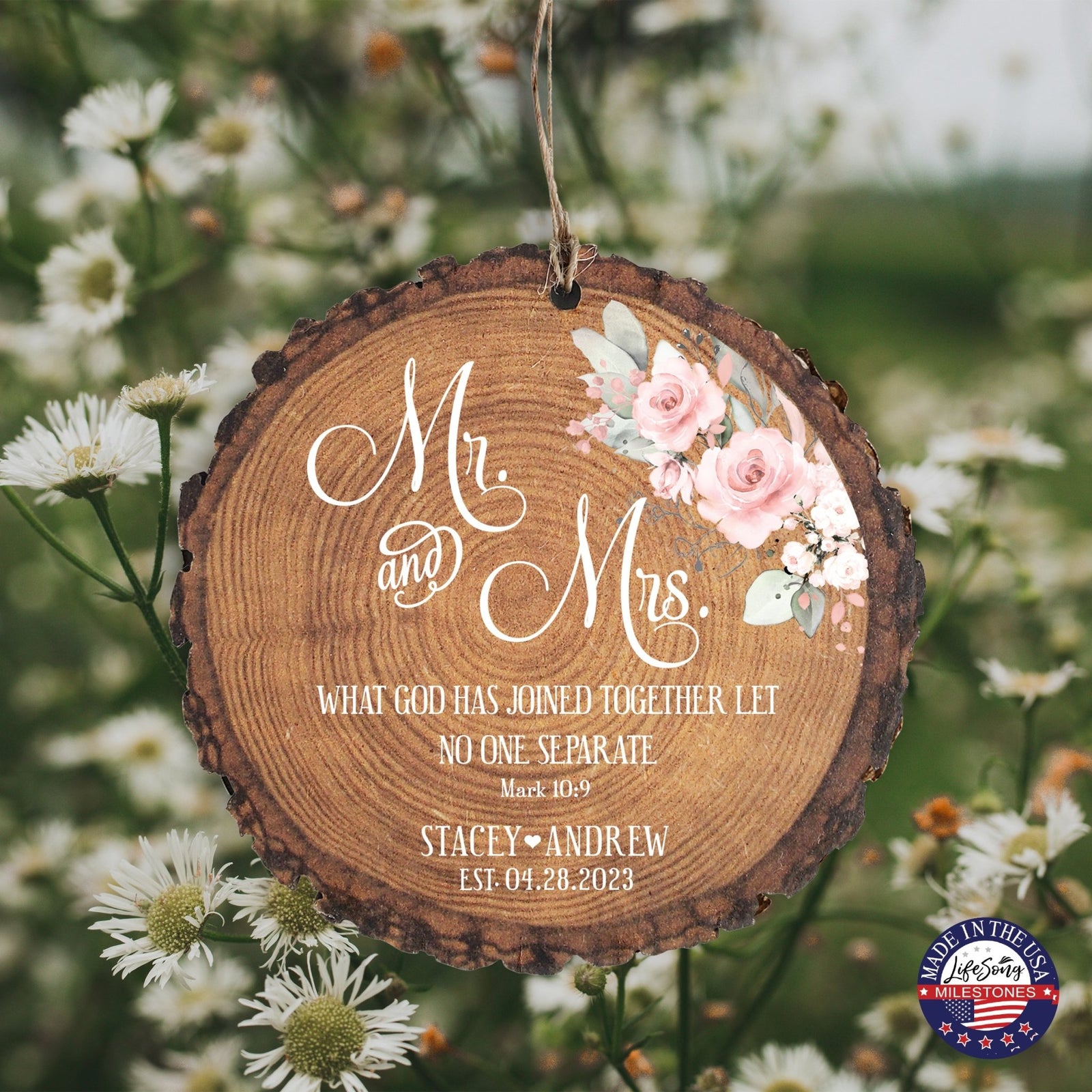 Customized Wooden Ornament Home Décor And Wedding Gift Ideas - What Has God Joined Together - LifeSong Milestones