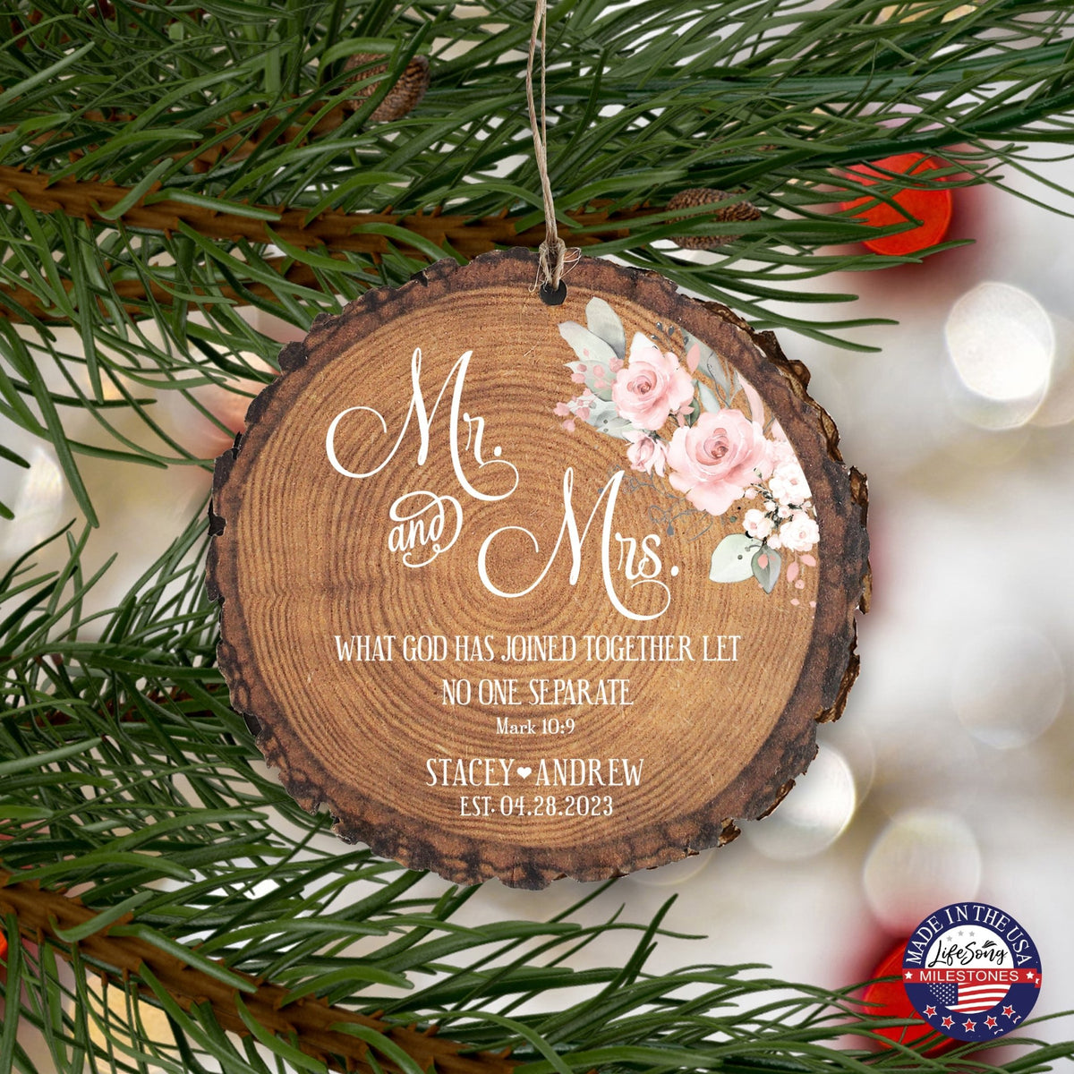 Customized Wooden Ornament Home Décor And Wedding Gift Ideas - What Has God Joined Together - LifeSong Milestones