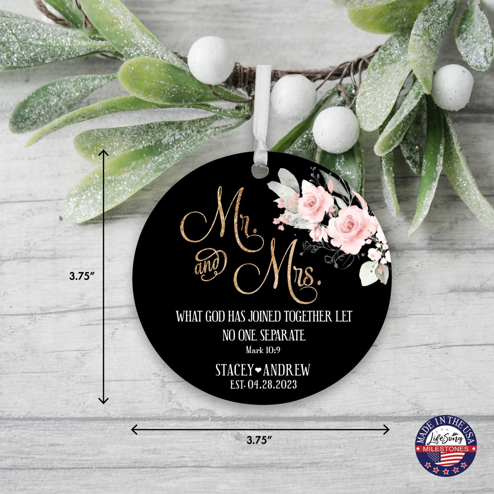 Customized Wooden Ornament Home Décor And Wedding Gift Ideas - What Has God Joined Together - LifeSong Milestones