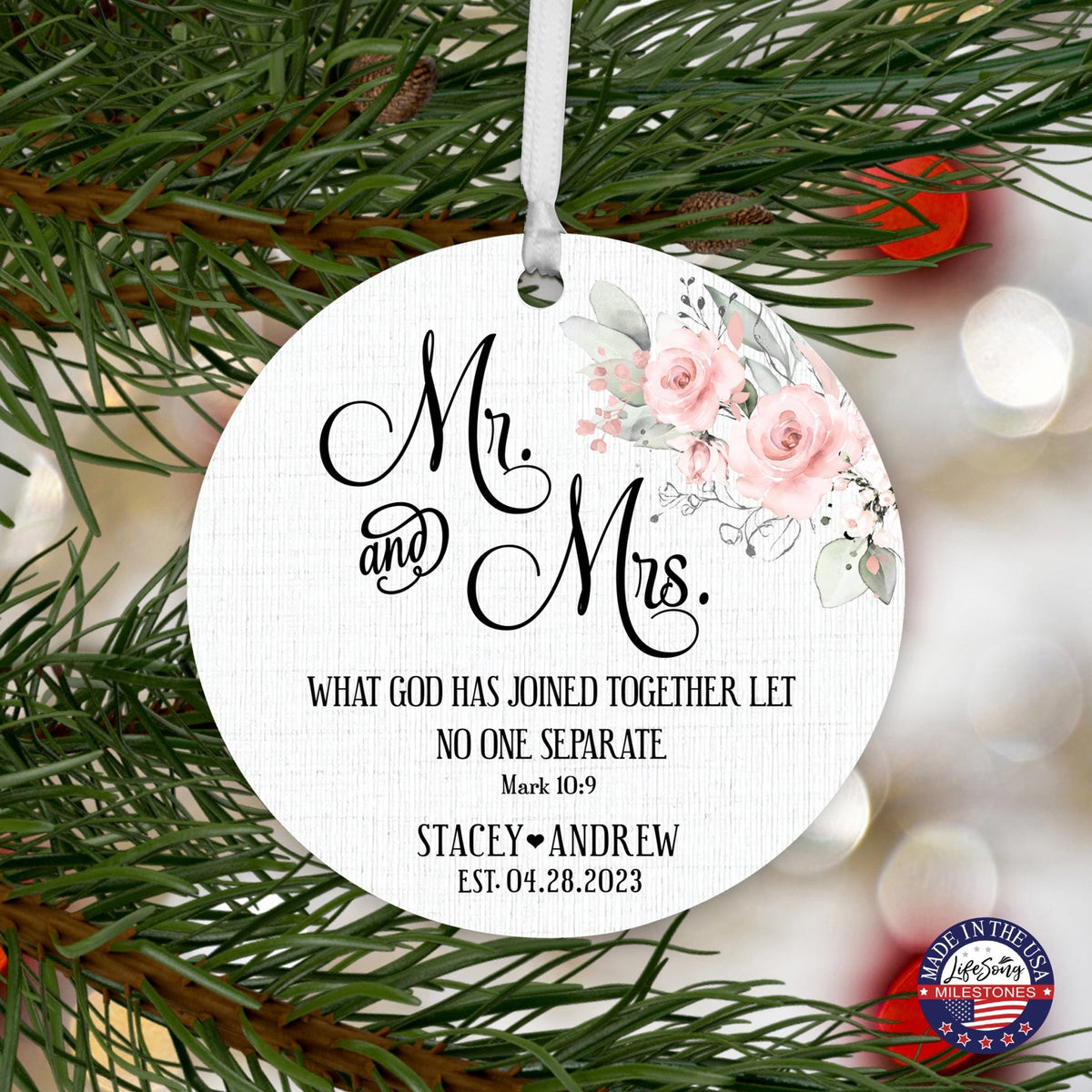 Customized Wooden Ornament Home Décor And Wedding Gift Ideas - What Has God Joined Together - LifeSong Milestones