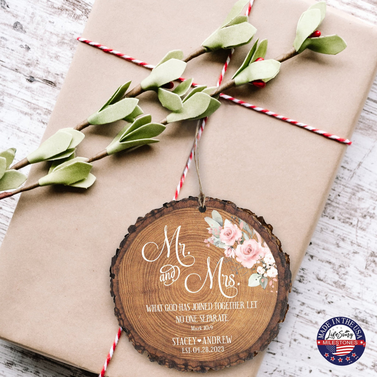 Customized Wooden Ornament Home Décor And Wedding Gift Ideas - What Has God Joined Together - LifeSong Milestones